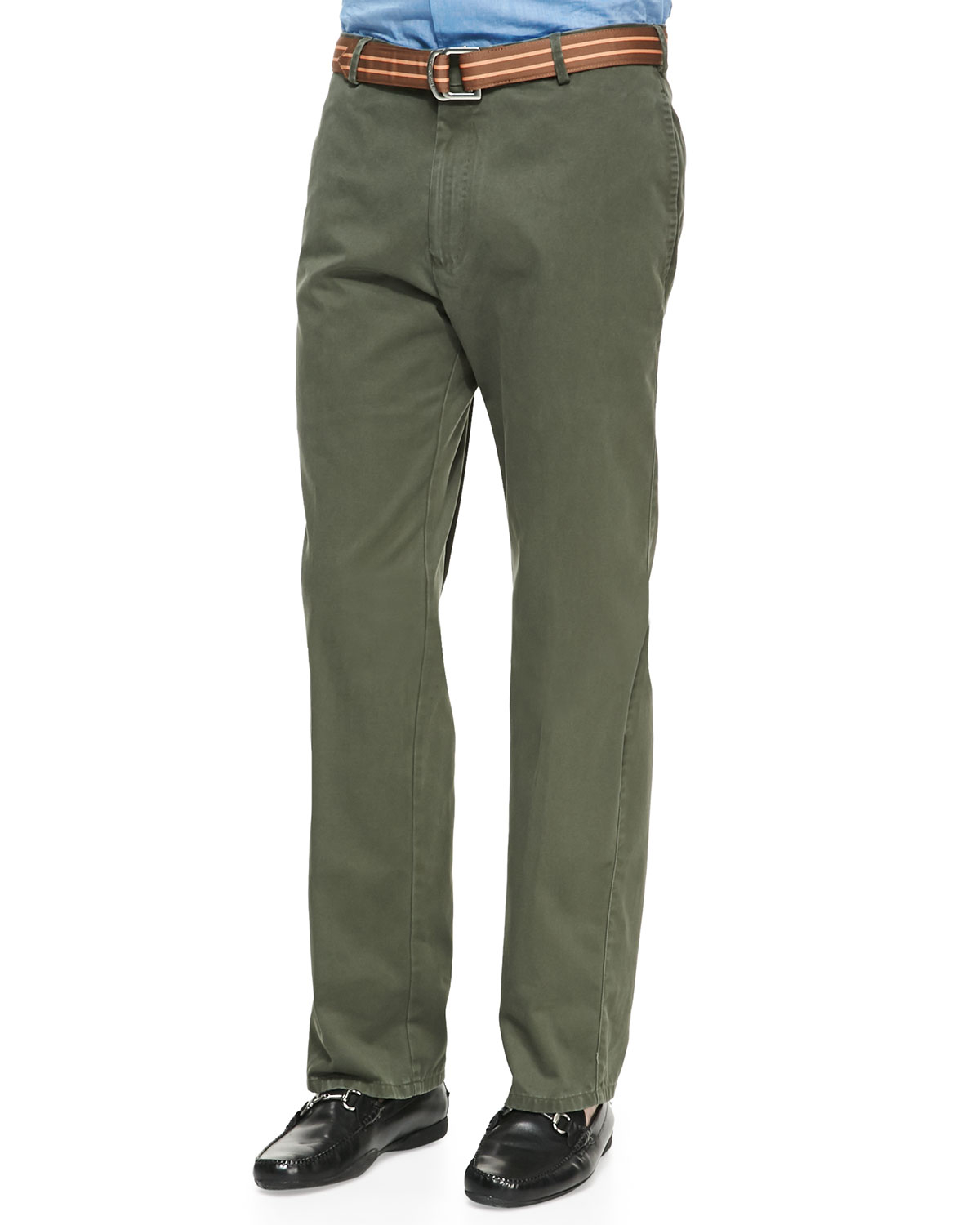 Lyst - Peter Millar Raleigh Washed-Twill Pants in Green