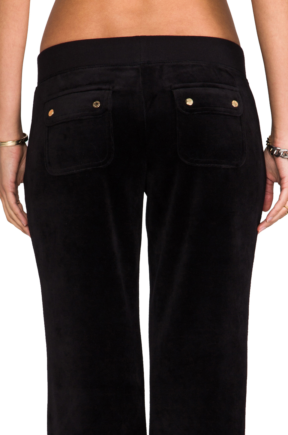 juicy couture tina velour track pants black