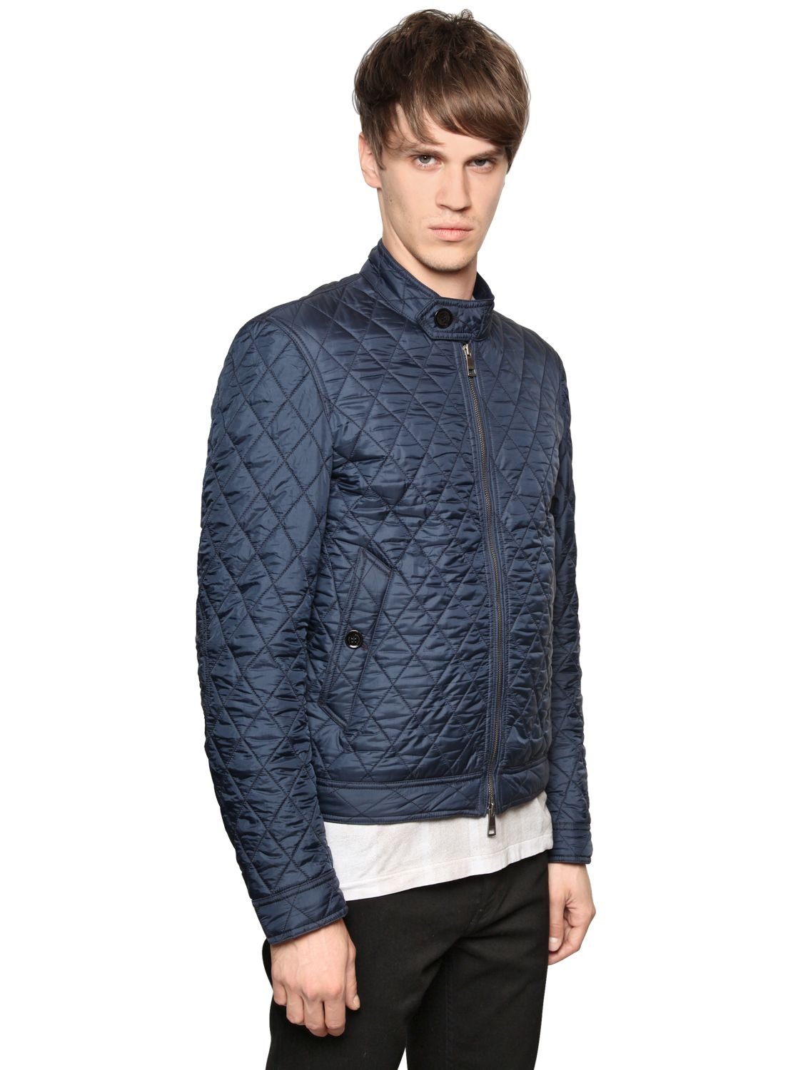 Lyst - Burberry Brit Quilted Nylon Bomber Jacket in Blue for Men