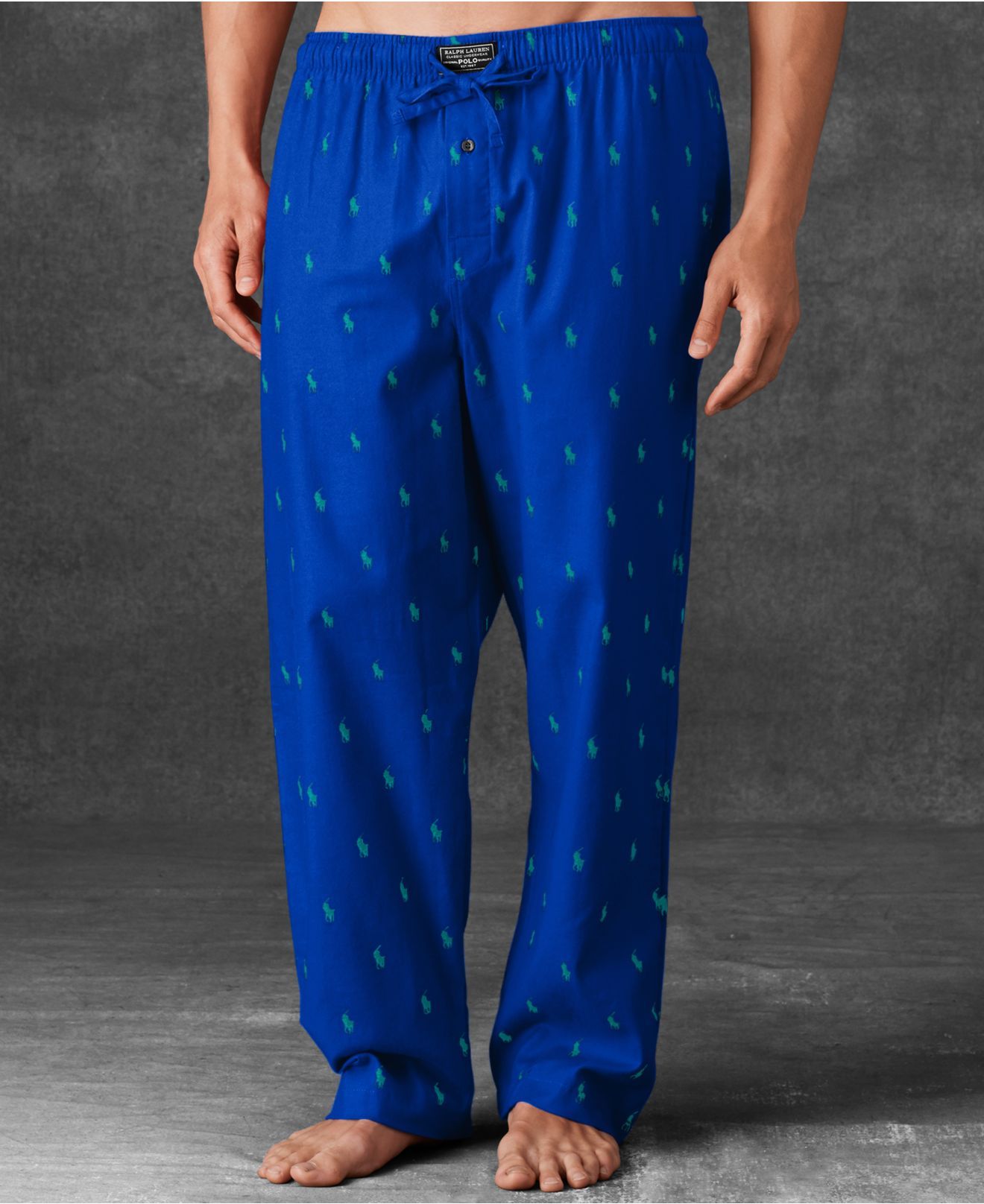 Polo ralph lauren Men'S Allover Polo Player Woven Pajama Pants in Blue ...
