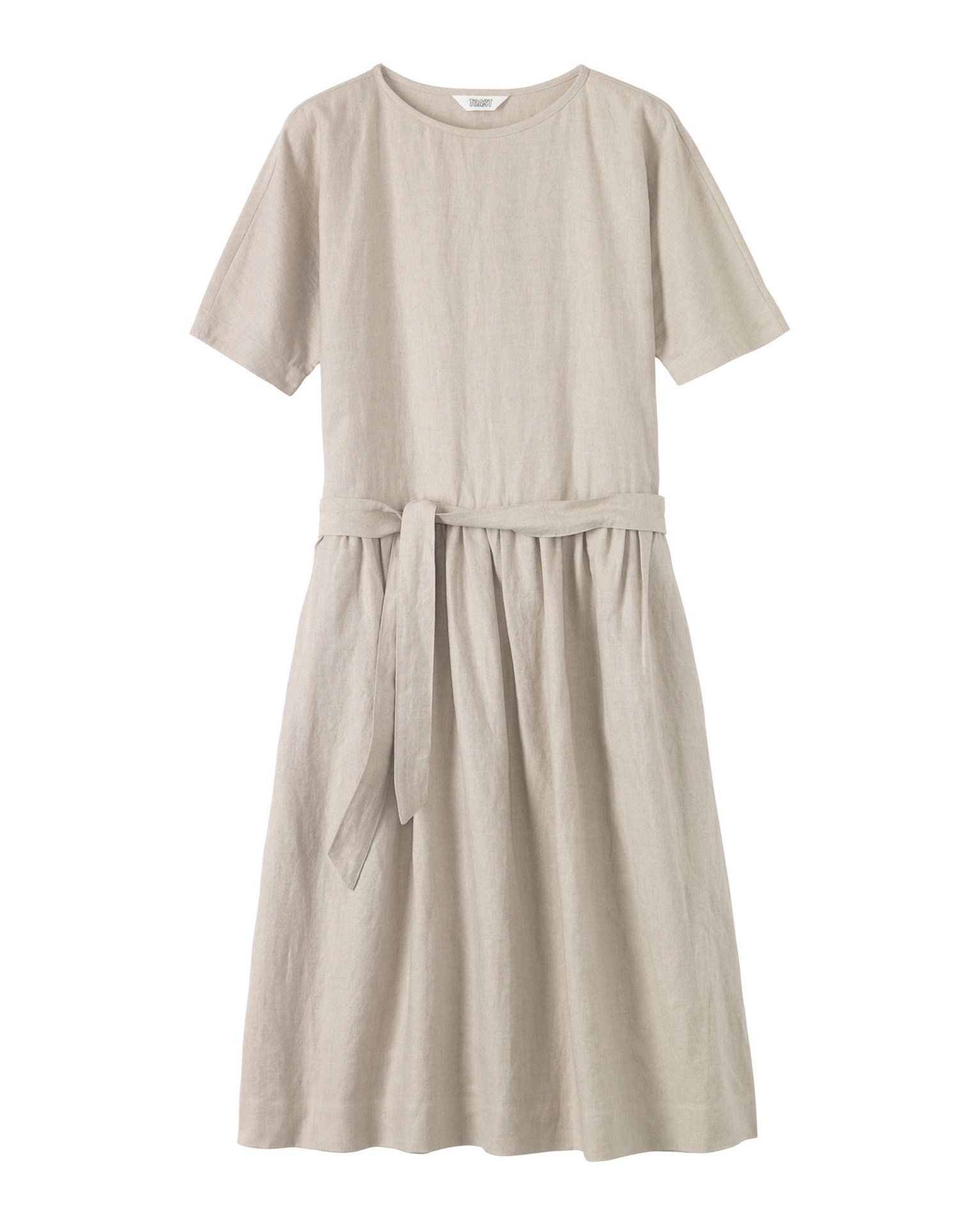 Toast Linen/cotton Gathered Waist Dress in Beige (Natural) | Lyst