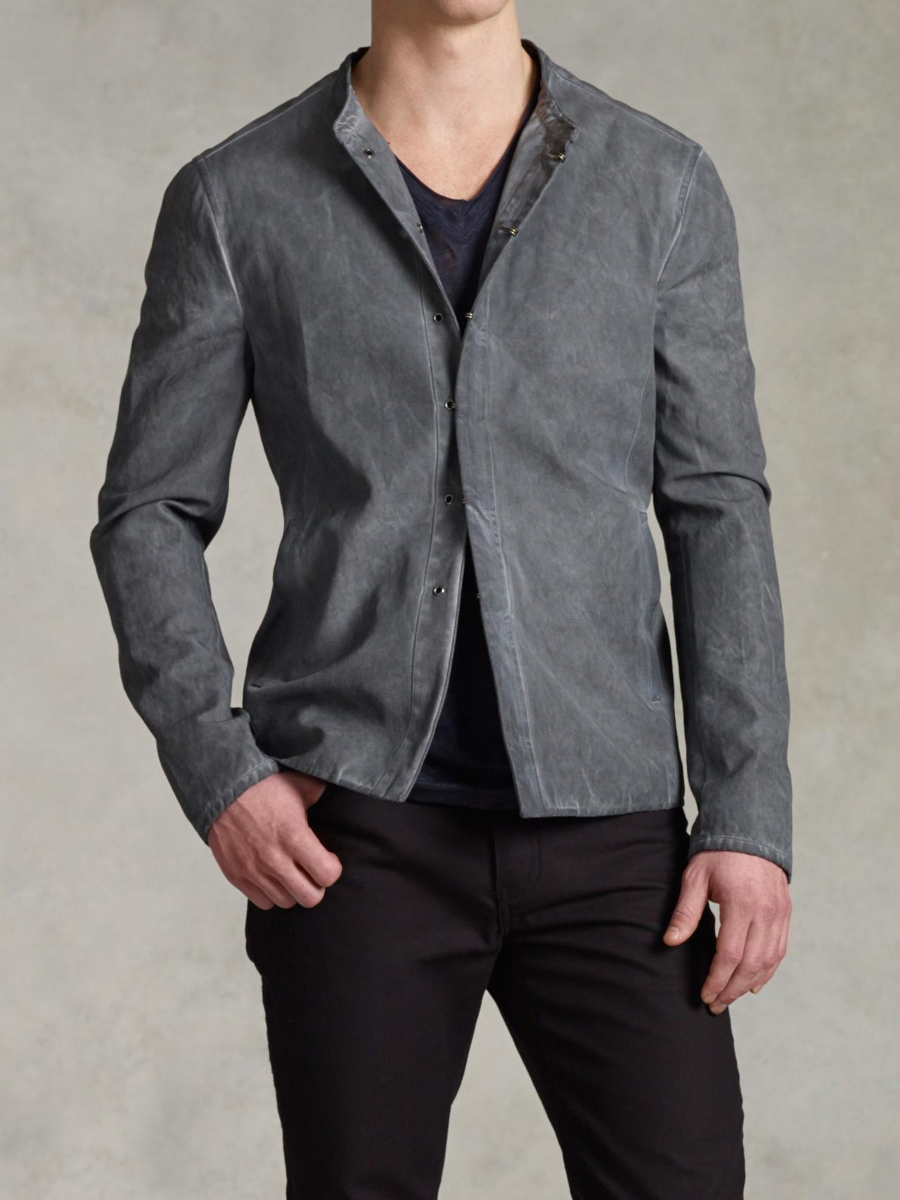 John Varvatos Artisan Hook Bar Jacket in Gray for Men (CAST IRON) | Lyst