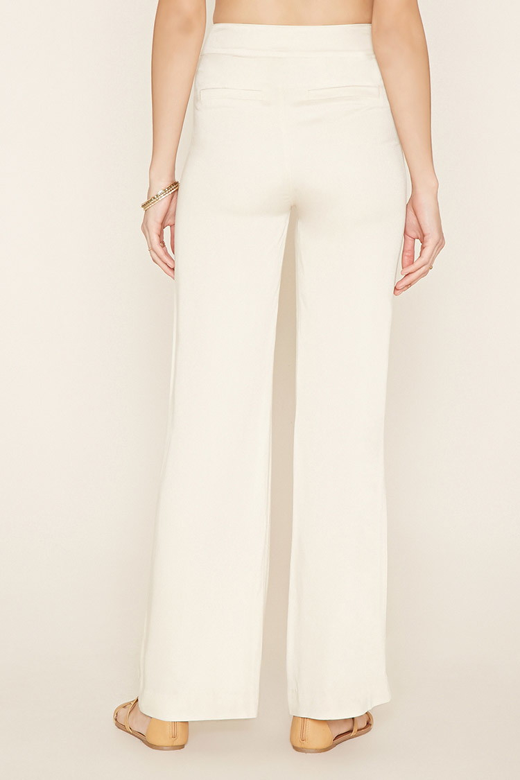 beige wide leg pants - Pi Pants