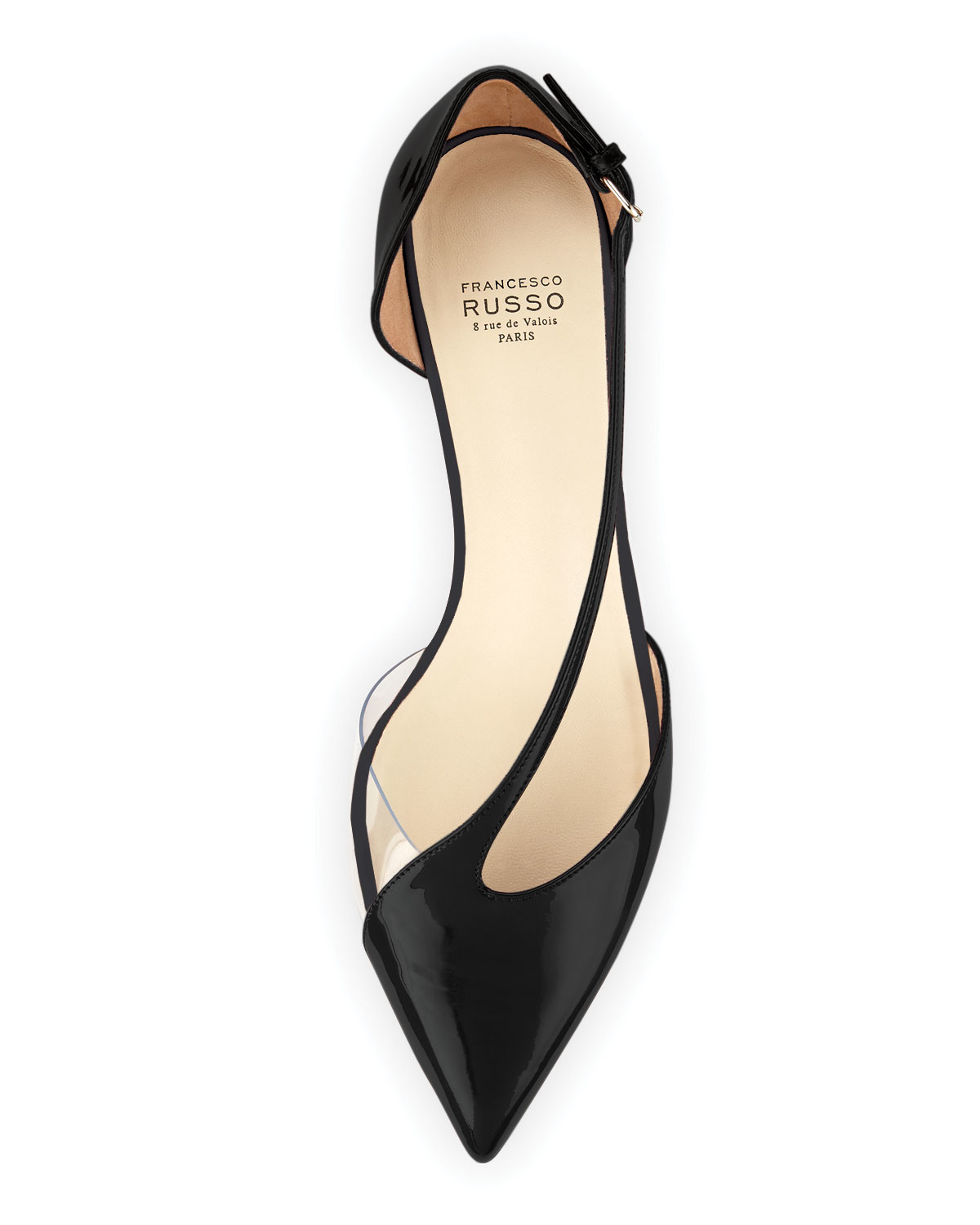 Lyst Francesco Russo Diagonal Strap Kitten Heel Pump In Black Gallery