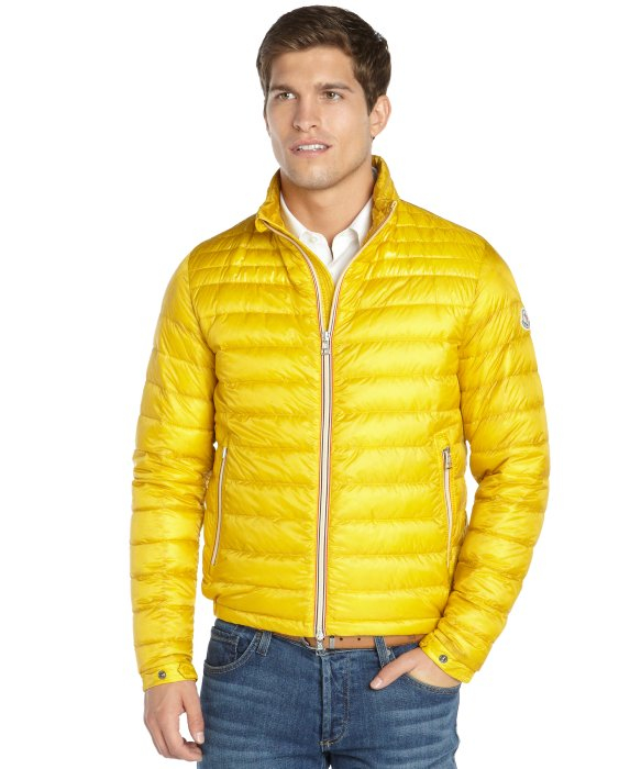 Lyst - Moncler Yellow Quilted Zip Front 'Daniel' Down Jacket in ... Gallery