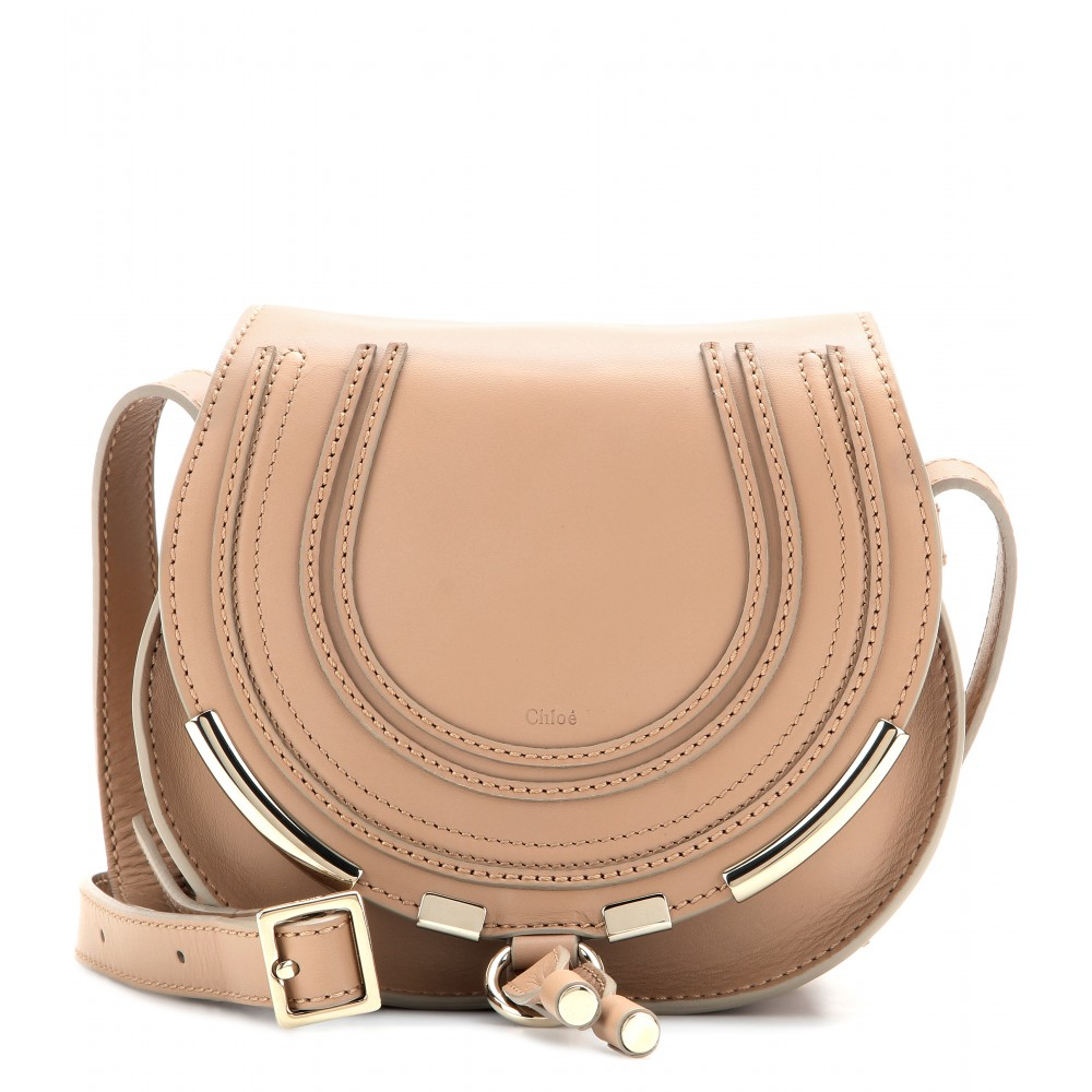 chloe beige leather small marcie bag  