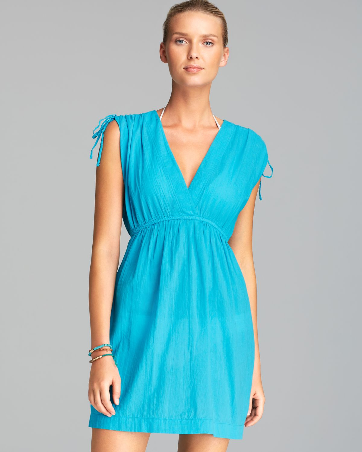 Lyst Ralph Lauren Lauren Crushed Farrah Swim Cover Up Dress In Blue