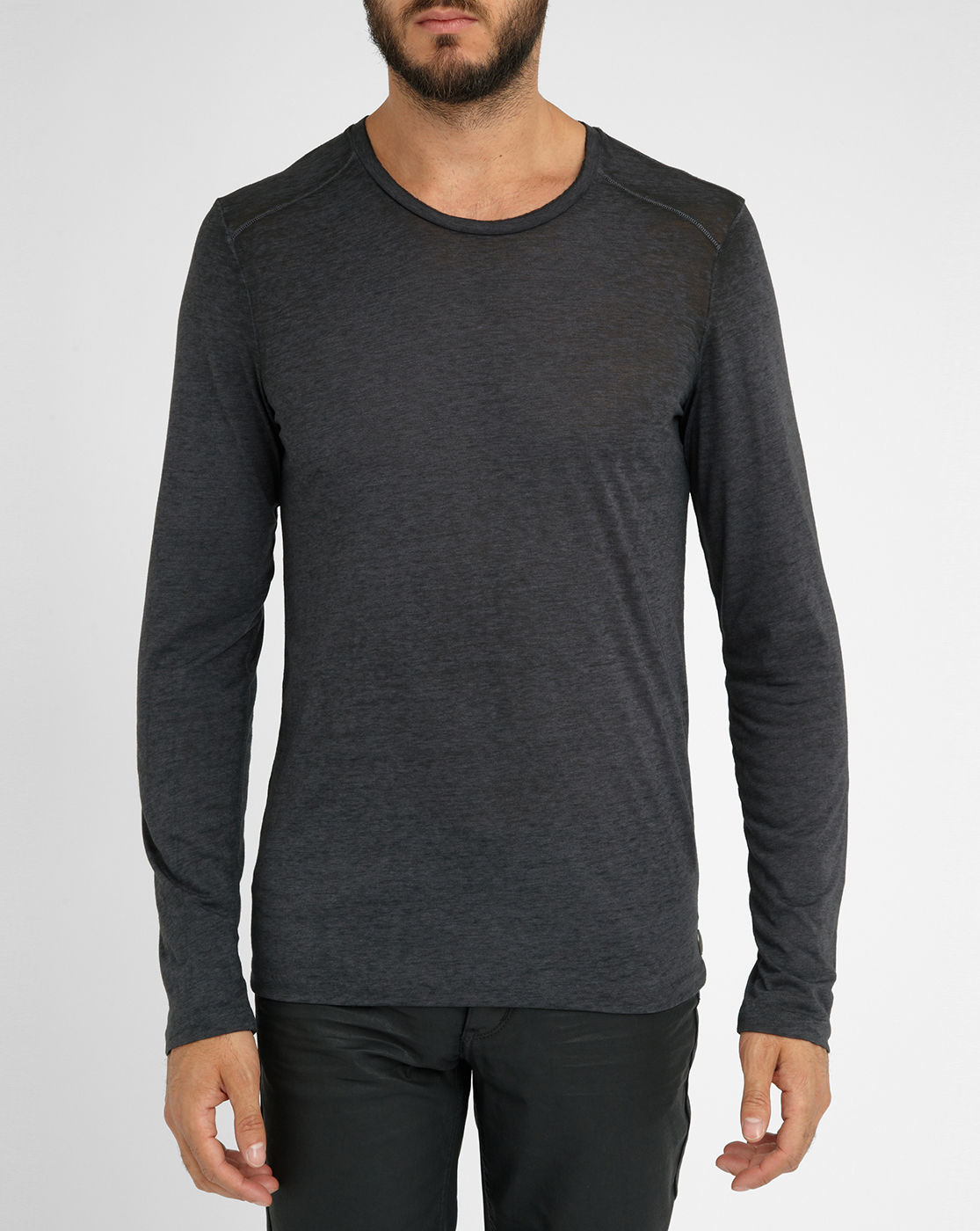 Ikks Charcoal Decorated Long-sleeve T-shirt in Gray for Men (grey) | Lyst