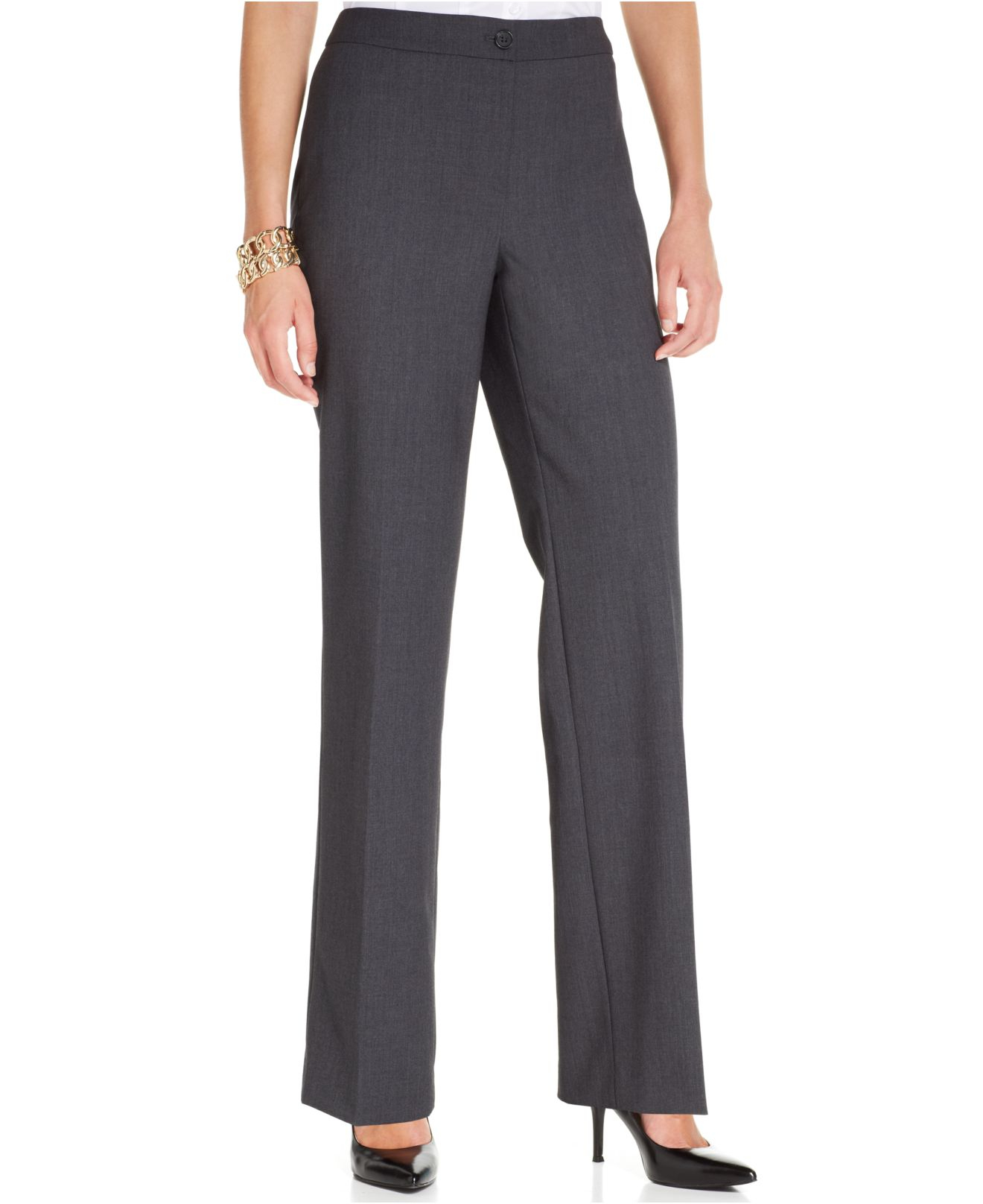 Lyst - Jones New York Straight-leg Pants in Gray