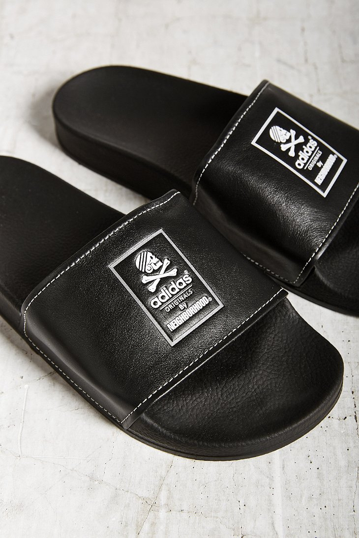 Adidas Originals X Neighborhood Adilette Slide Sandal in Black | Lyst