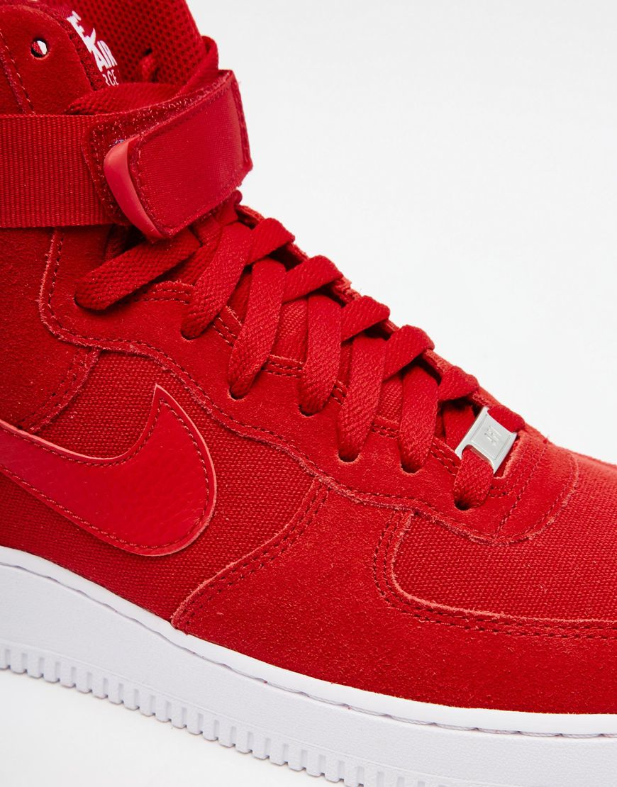 All Red Air Force 1 High Men