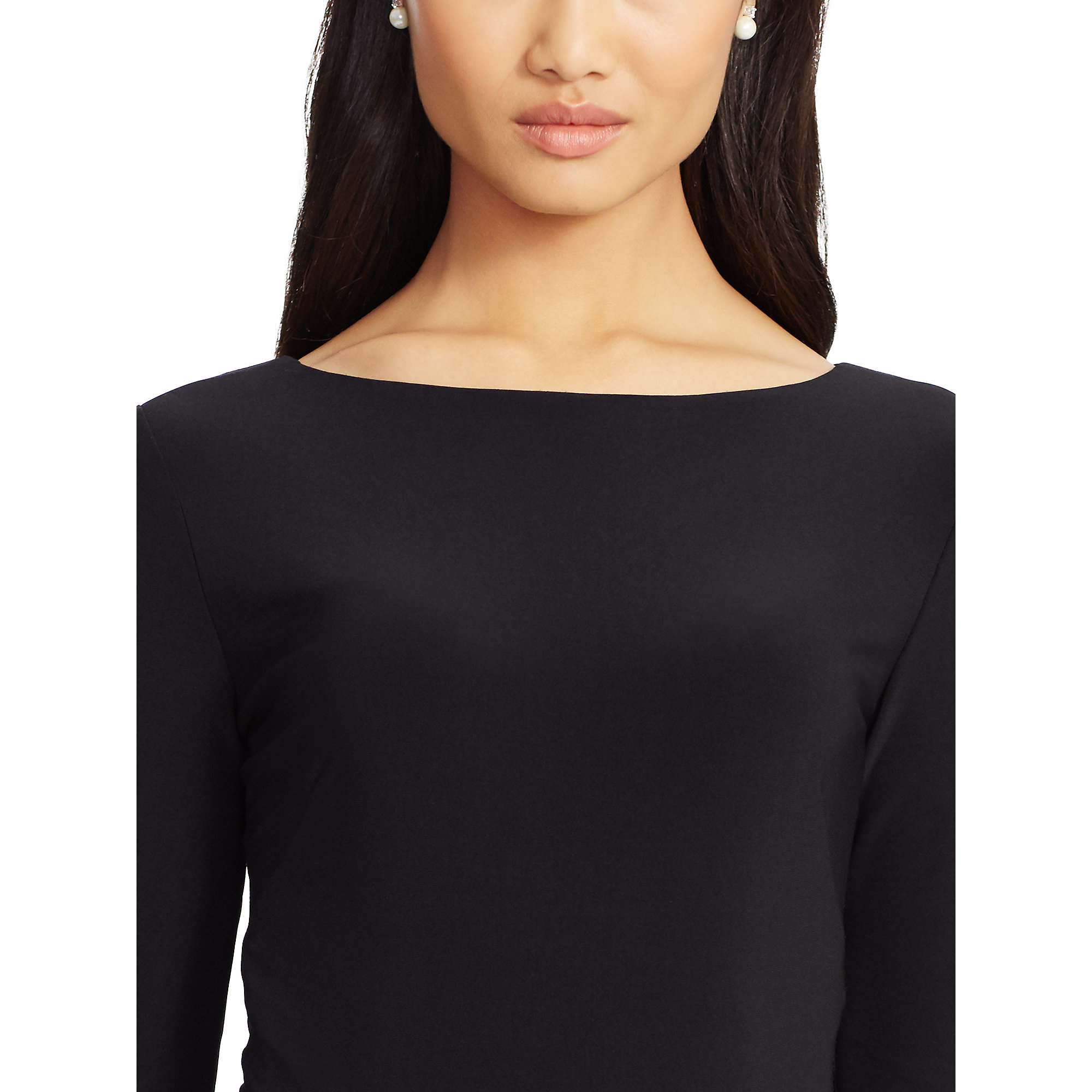 Lyst Ralph Lauren Houndstooth Long Sleeved Dress In Black Gallery