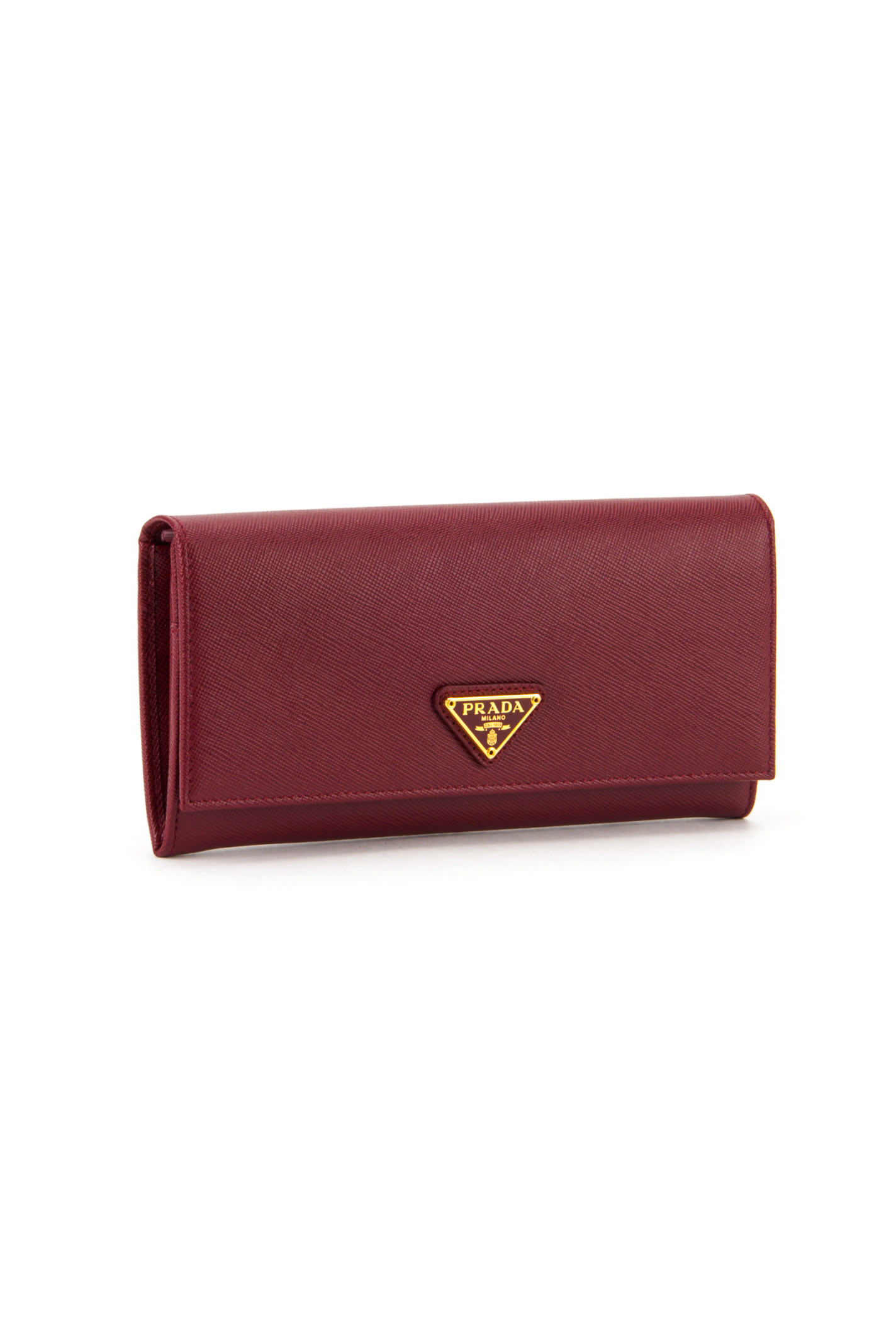 Prada Triangle Saffiano Wallet in Red (CERISE) | Lyst