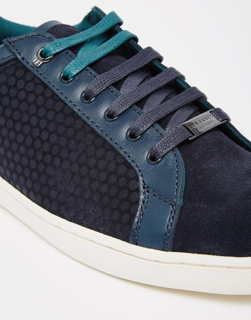 ted baker slowne suede trainers in blue for lyst ted baker slowne suede trainers in blue for lyst