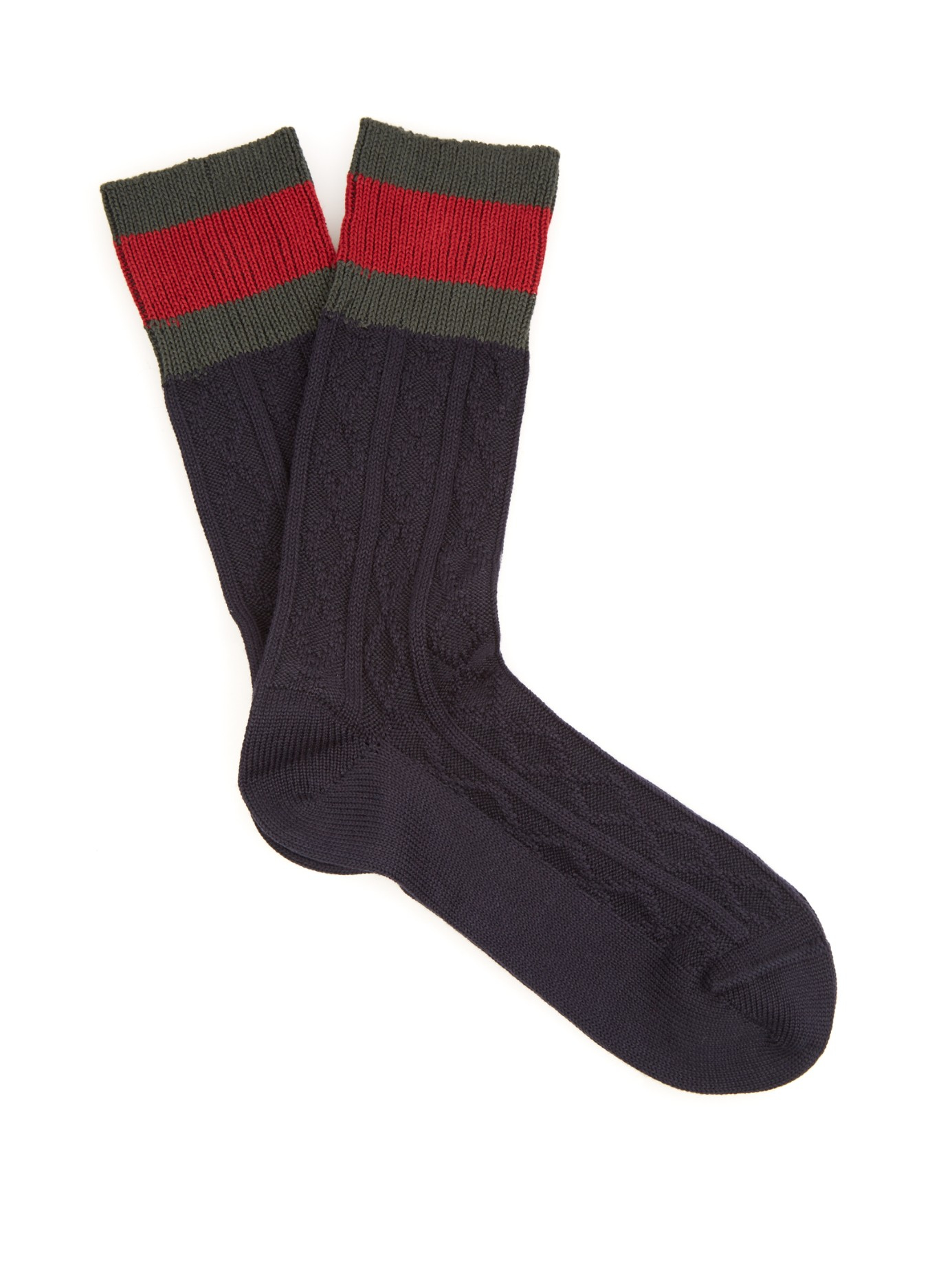 Lyst Gucci Campaign Cableknit Socks in Blue for Men