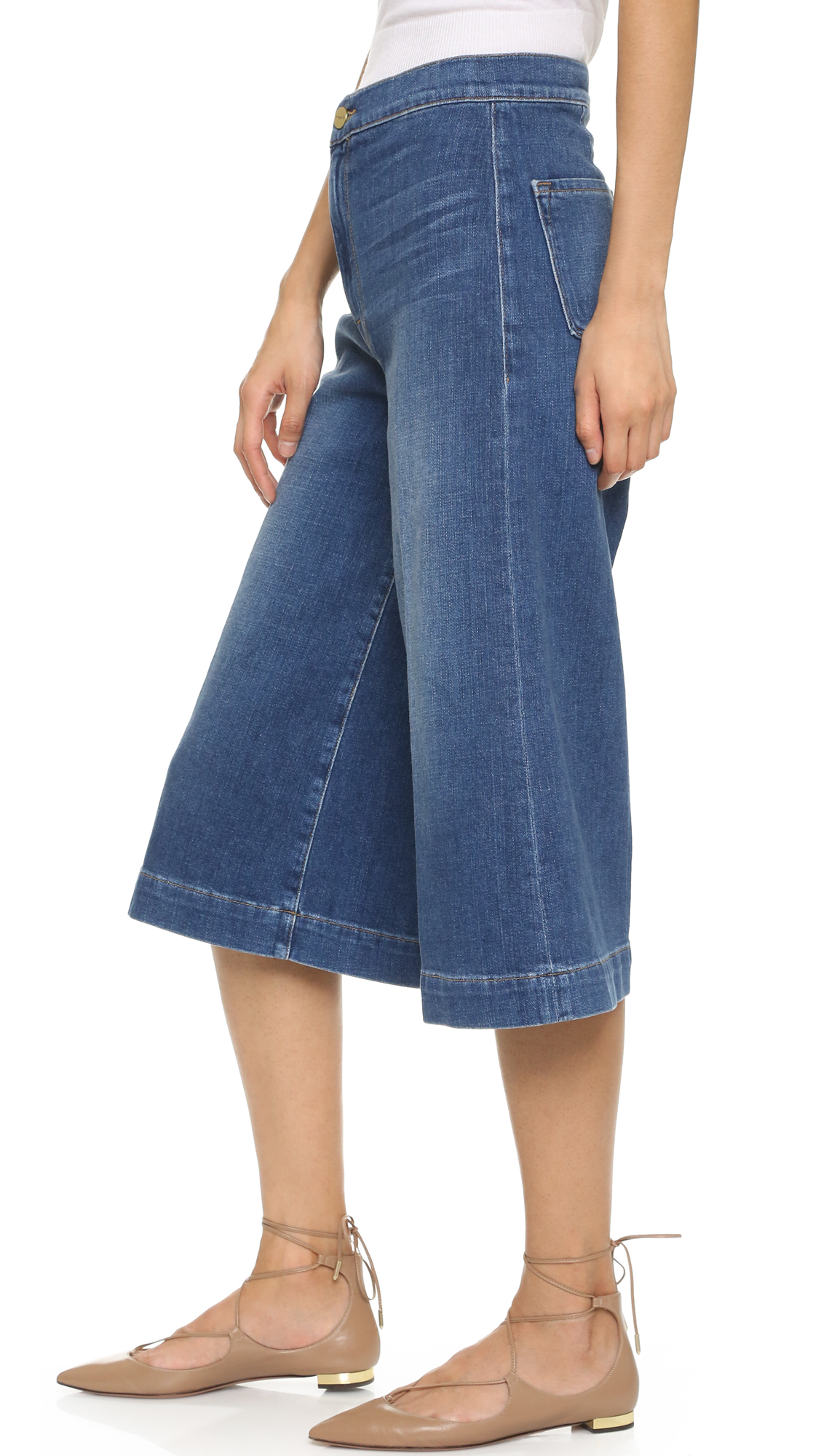 blue culotte pants