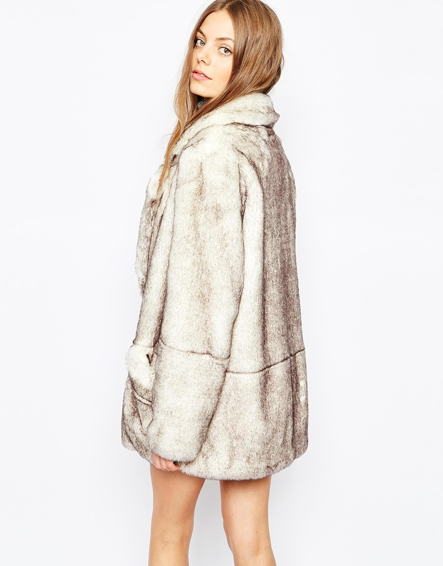 Urbancode Faux Fur Polar Bear Jacket With Pockets In Natural Lyst Gallery