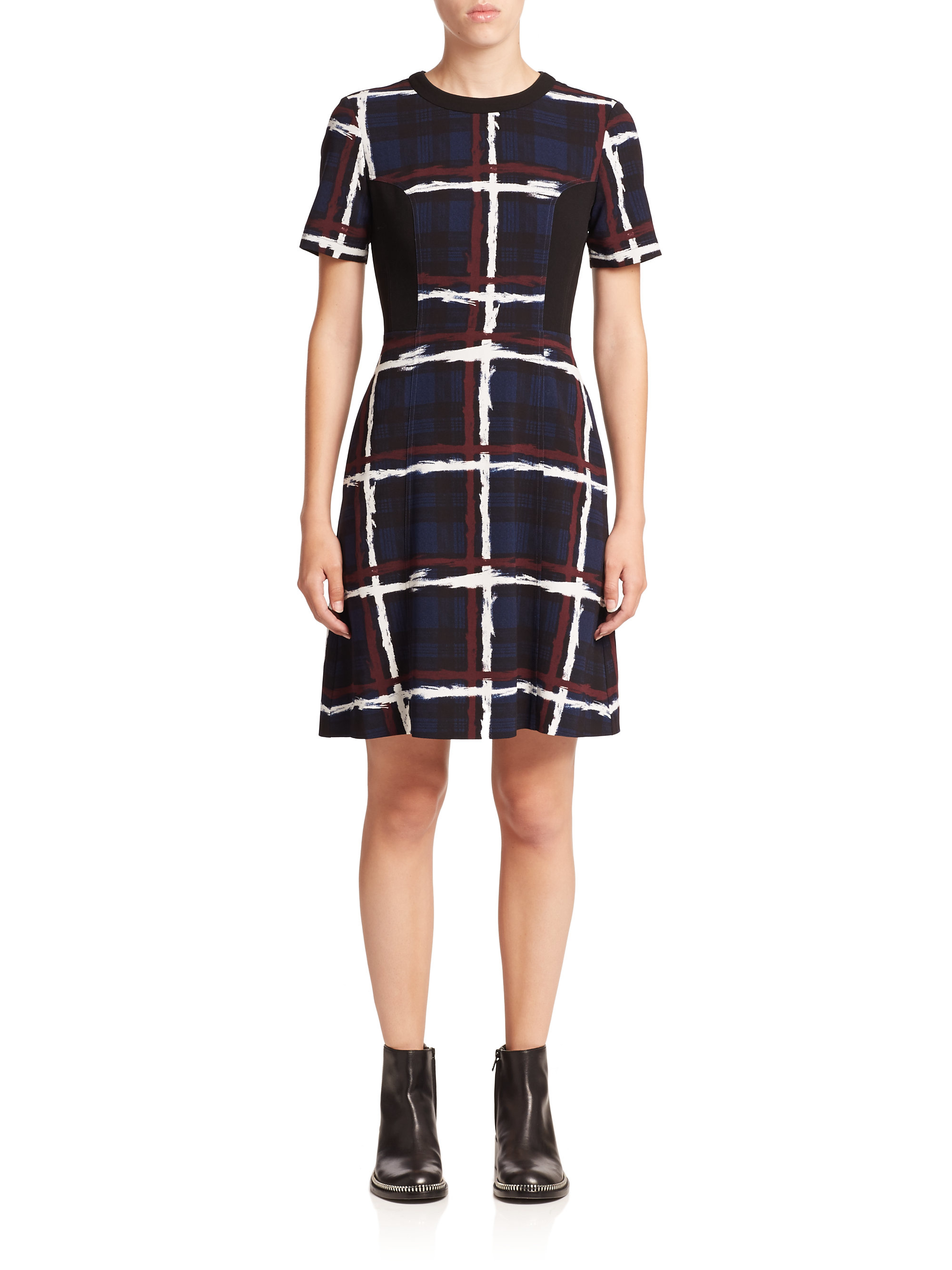 Marc by marc jacobs Chalky Tartan Crepe Dress - Gettysburg Blue ... Marc by marc jacobs Chalky Tartan Crepe Dress - Gettysburg Blue ...