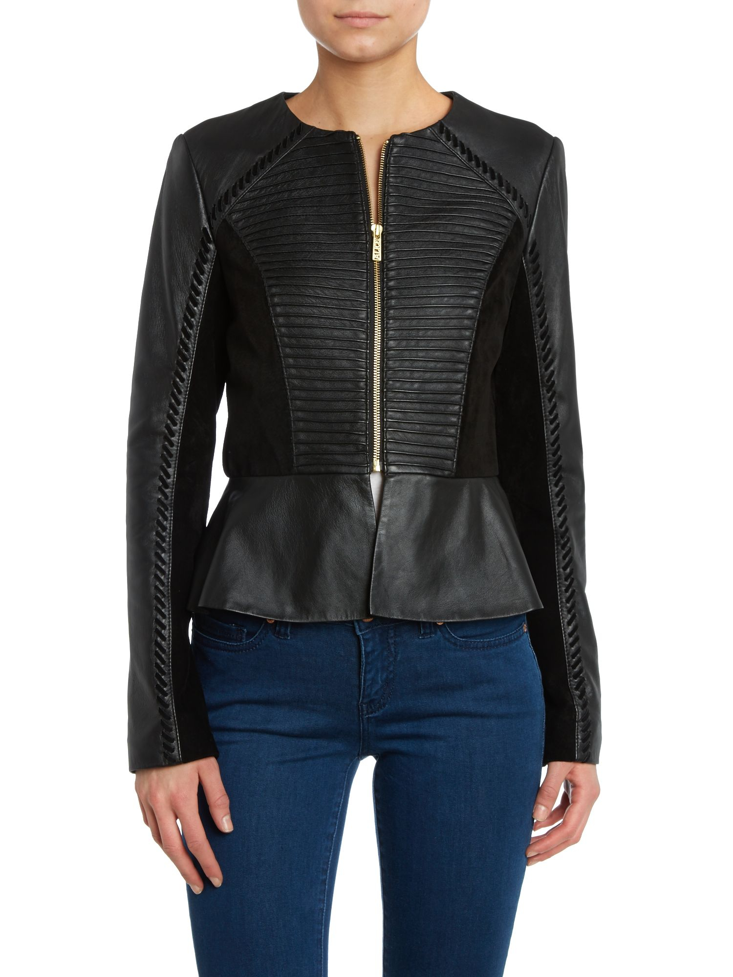 Alice By Temperley Giovanni Collarless Leather Jacket In Black Lyst Gallery
