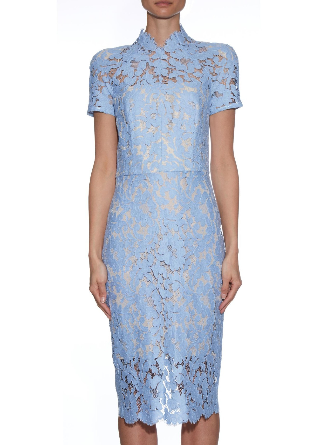 Lover Warrior French-Lace Midi Dress in Blue | Lyst