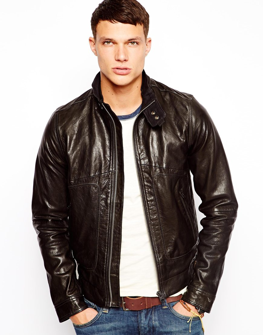 Lyst - G-Star Raw Leather Jacket in Black for Men