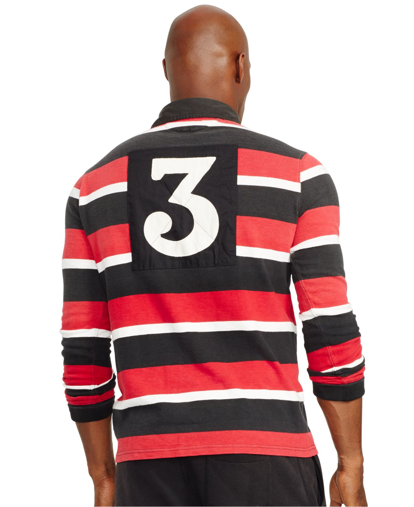 Lyst Polo Ralph Lauren Big And Tall Striped Jersey Rugby Shirt in Red