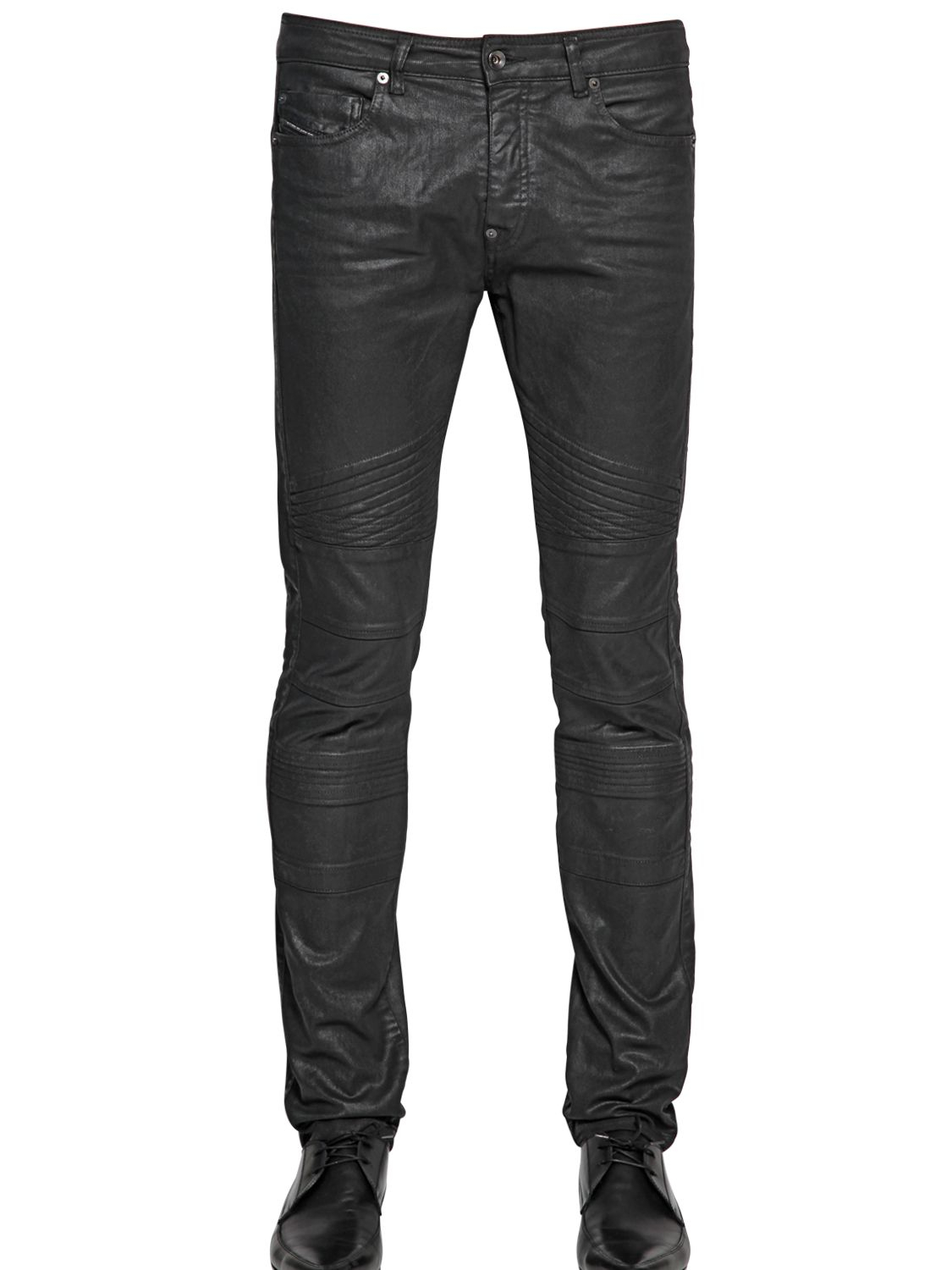 Diesel Black Gold 16.5cm Shiny Coated Stretch Denim Jeans in Black for ...