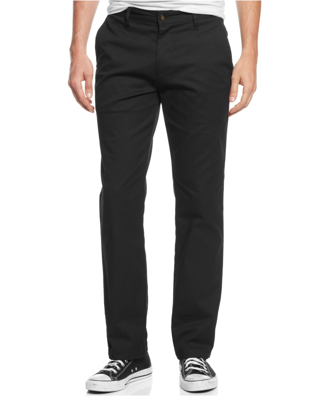 Lyst - Volcom Men's Frickin Modern-fit Stretch Chino Pants in Black for Men