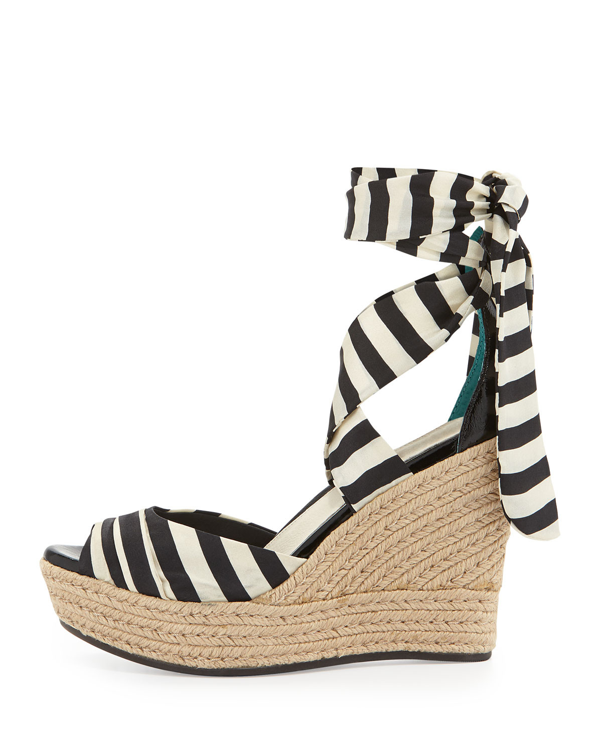 striped espadrilles wedge