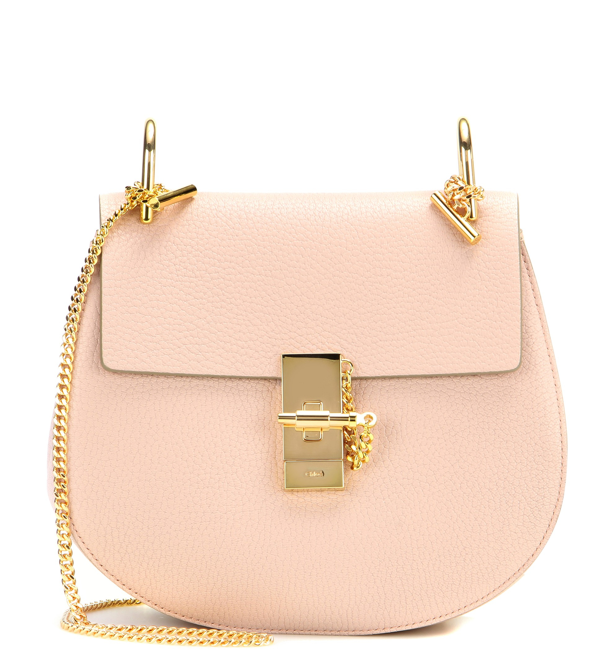 drew leather \u0026amp; suede shoulder bag, rose (pink) - chloe  