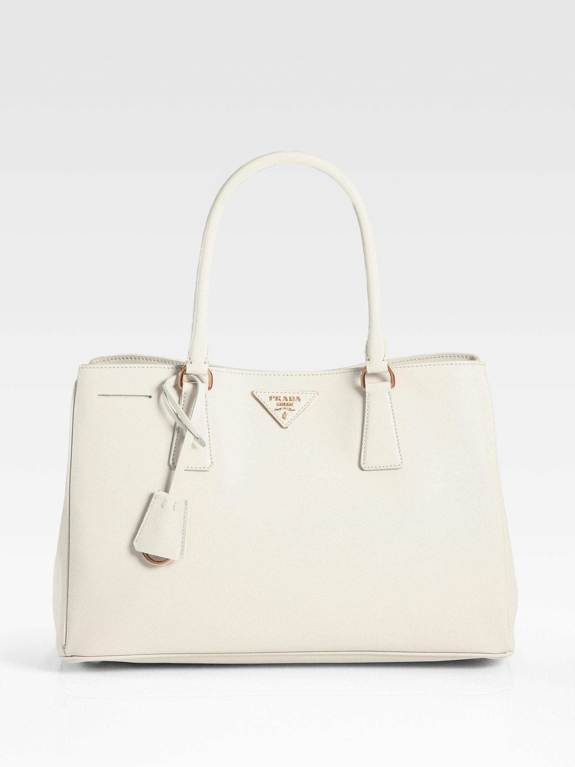 Prada Saffiano Medium Tote in White (TALCO-WHITE) | Lyst