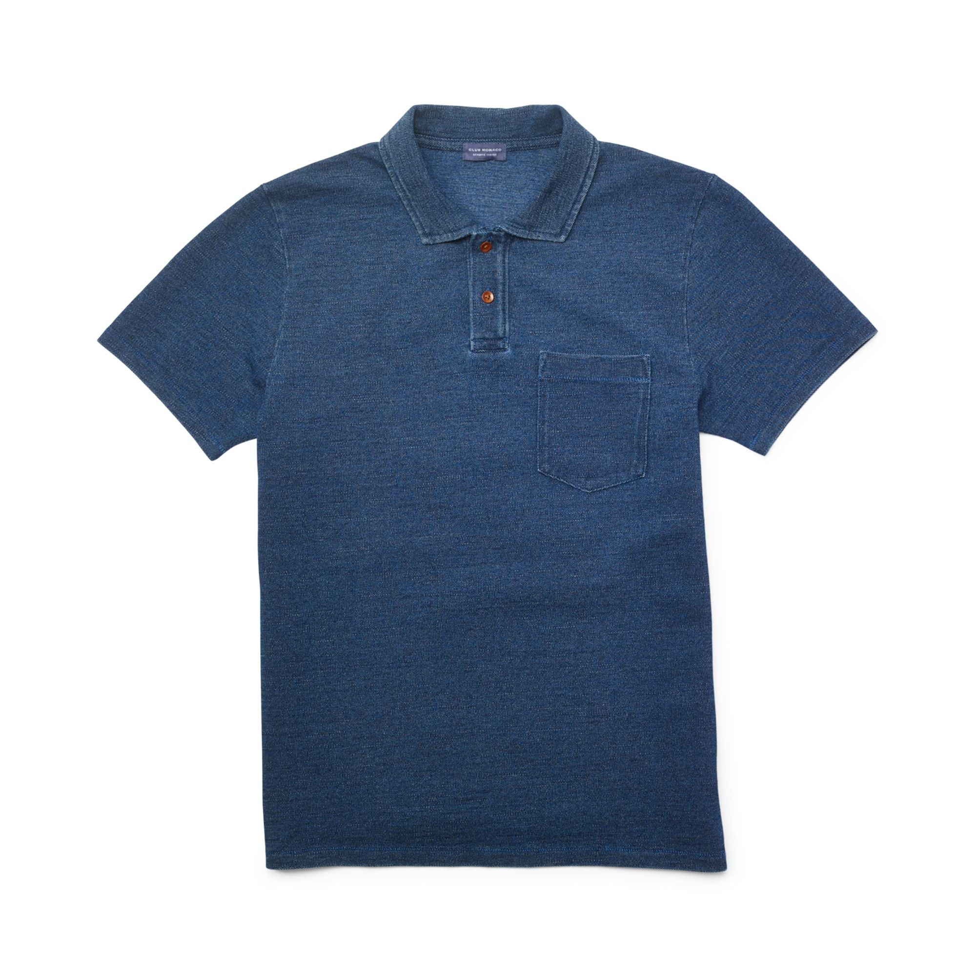 Lyst - Club monaco Indigo Tuck Stitch Polo in Blue for Men