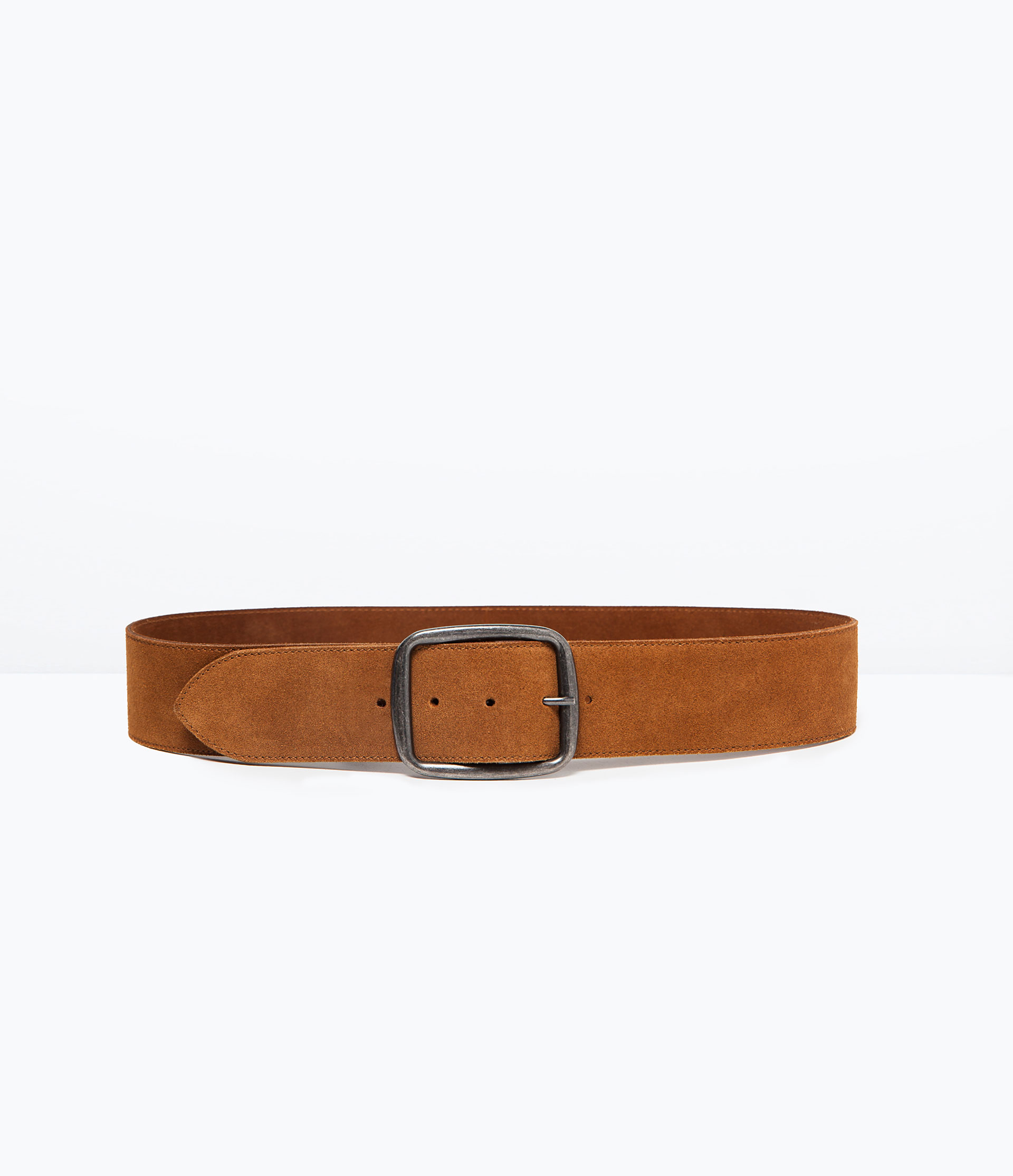 Zara Wide Suede Belt in Brown Lyst