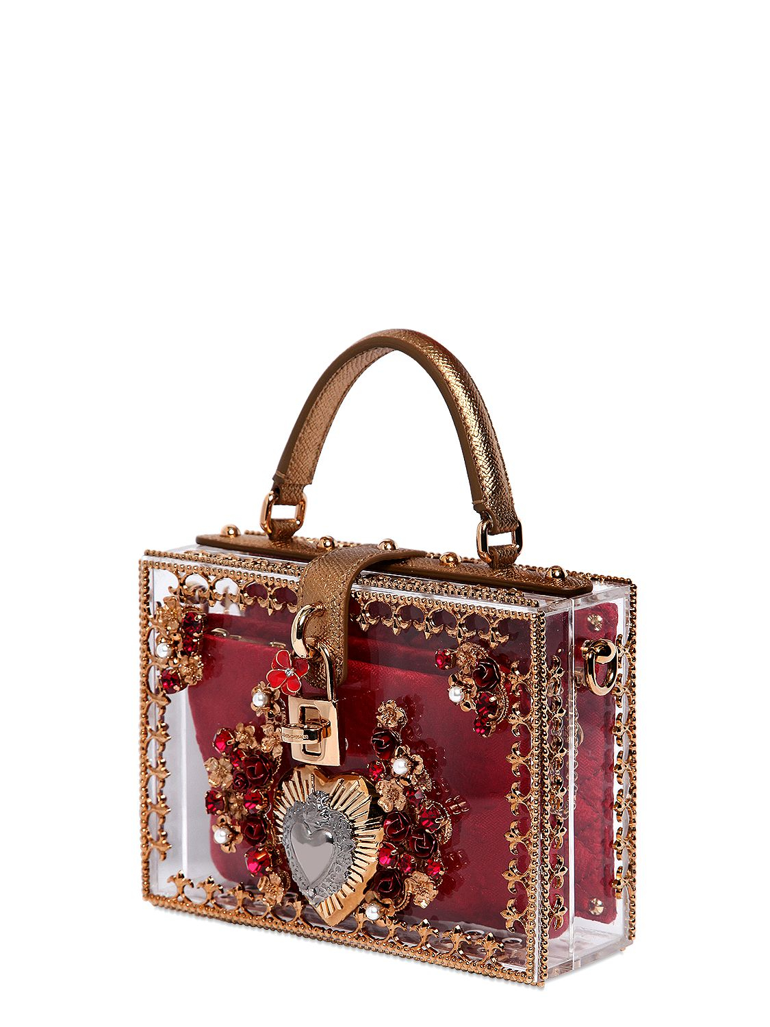 Dolce & gabbana Mini Sacred Heart Embellished Dolce Bag | Lyst