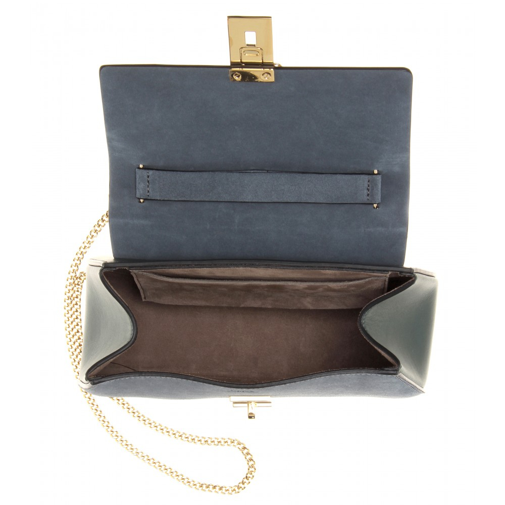 handbags see by chloe - Chlo Drew Leather and Suede Shoulder Bag in Blue (merino blue ...