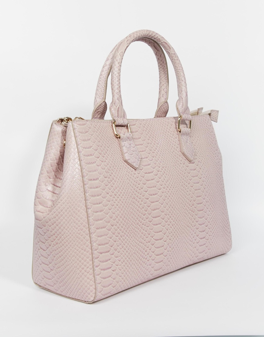 Lyst Asos Zip Top Tote Bag In Purple Gallery