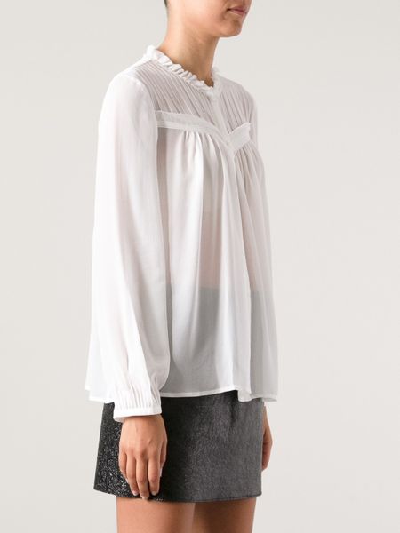 Vanessa Bruno Athé Pleated Blouse in White | Lyst