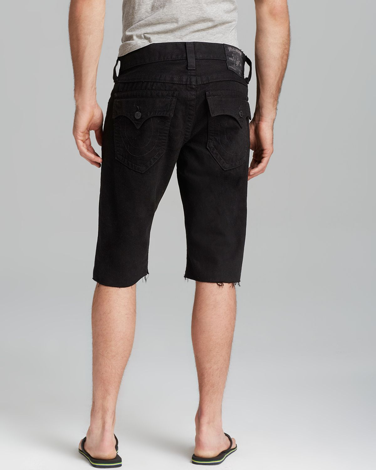 True religion Ricky Cut Off Shorts in Black for Men | Lyst