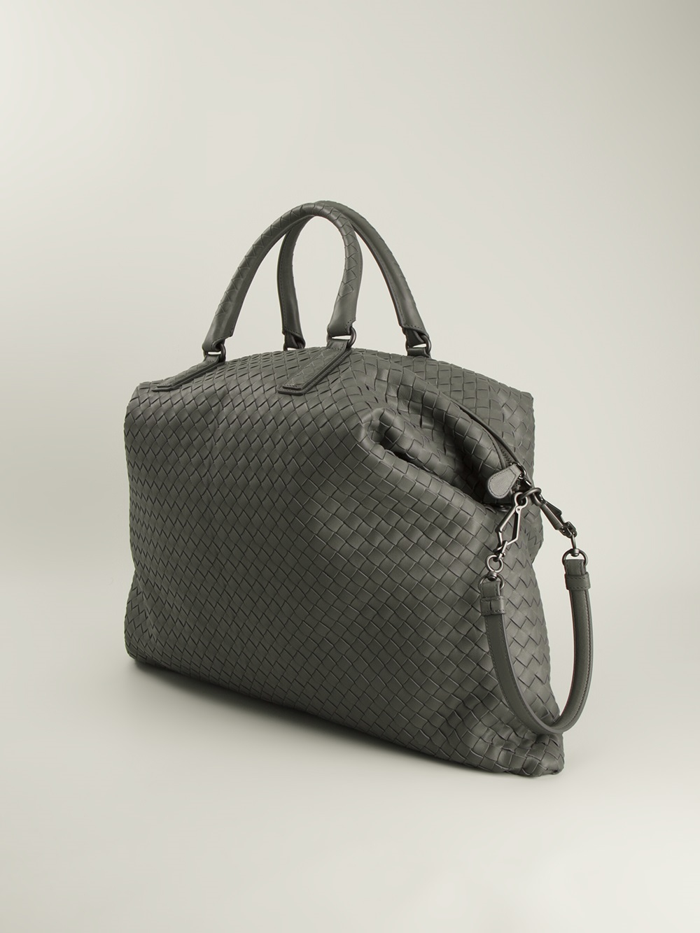 Bottega veneta Intrecciato Convertible Tote in Gray | Lyst