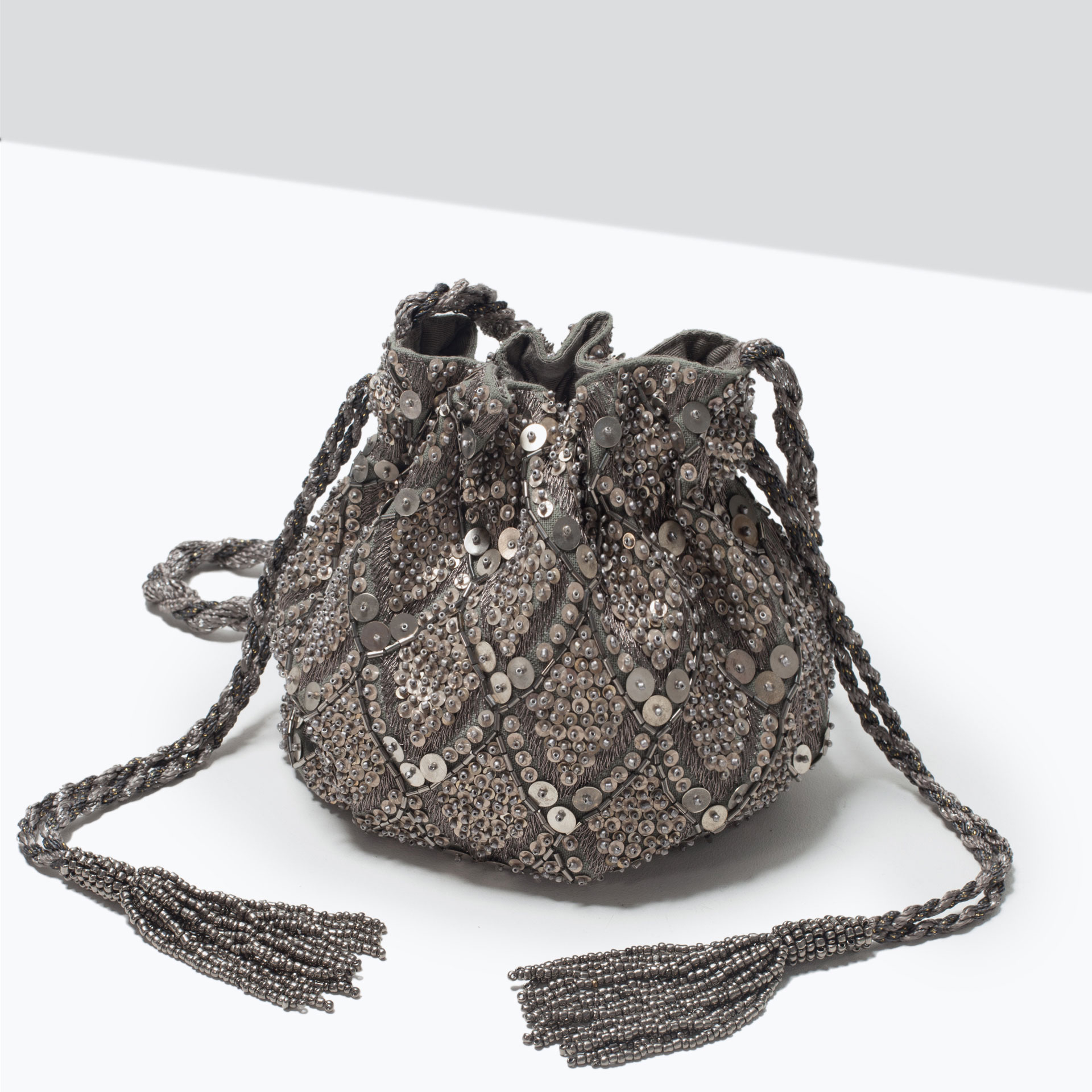 Zara Beaded Drawstring Bag In Multicolor Lyst 9739