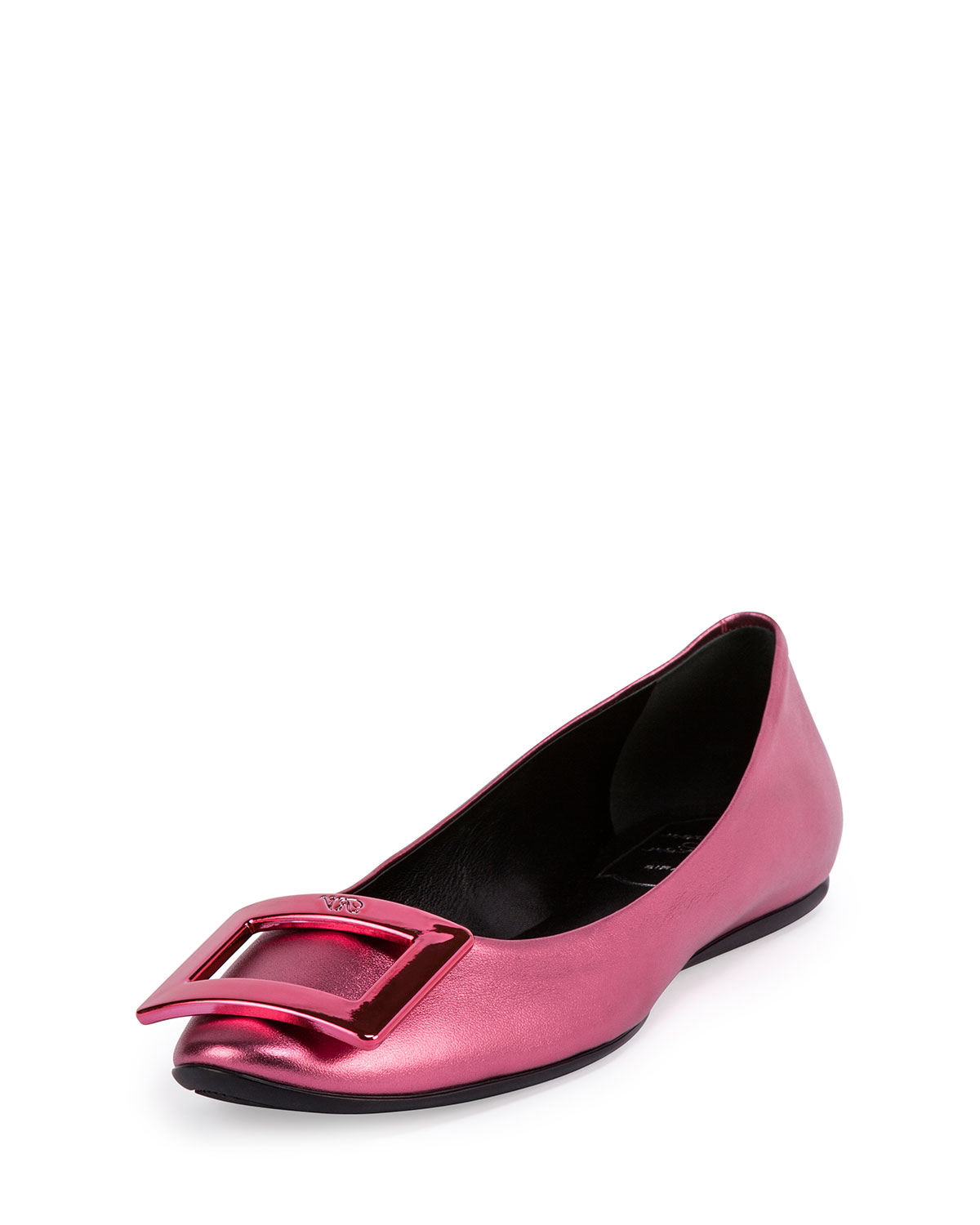 Lyst - Roger Vivier Gommette Leather Ballet Flats in Pink