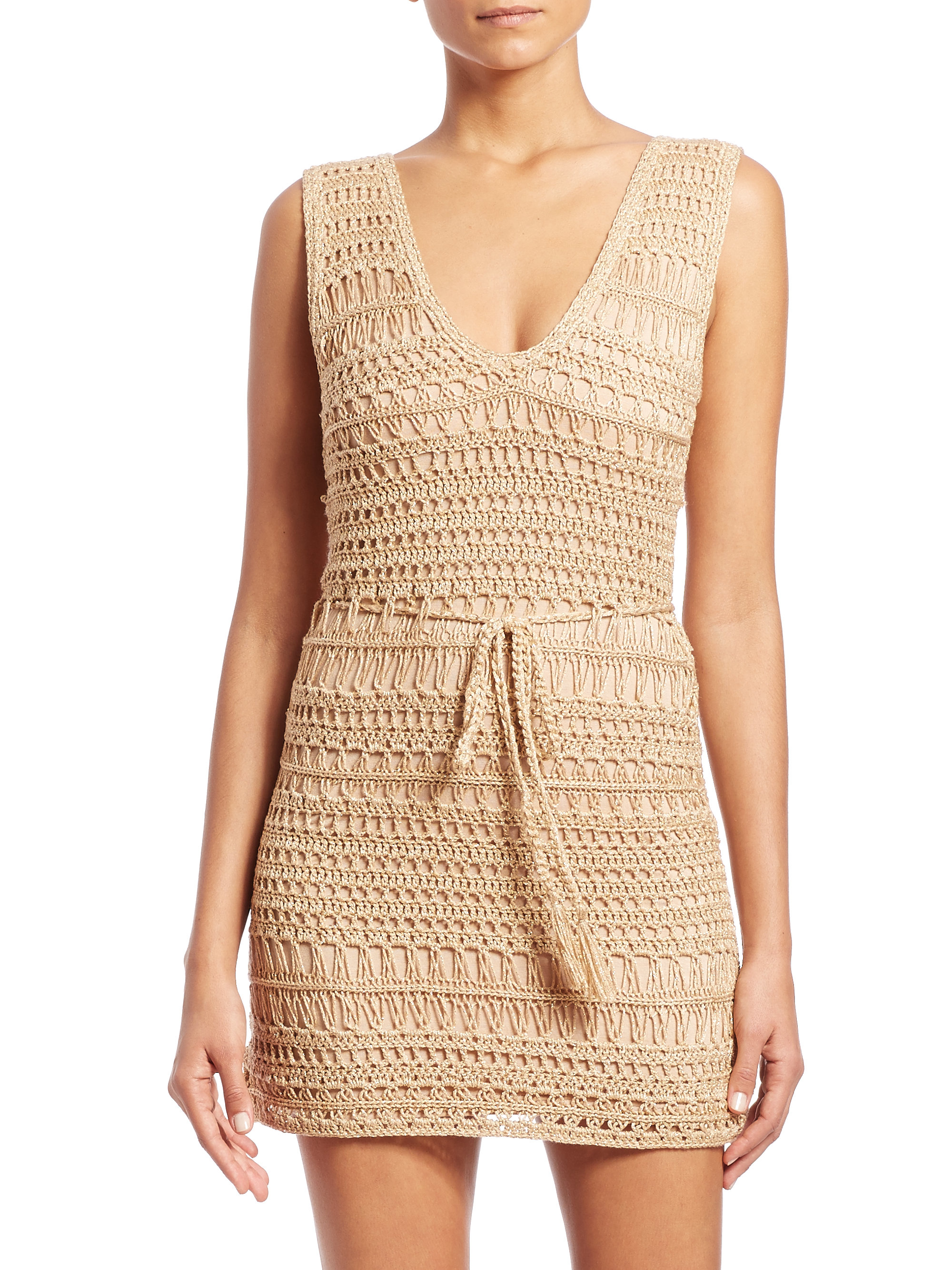 Lyst Melissa Odabash Tiffany Crochet Coverup in Metallic