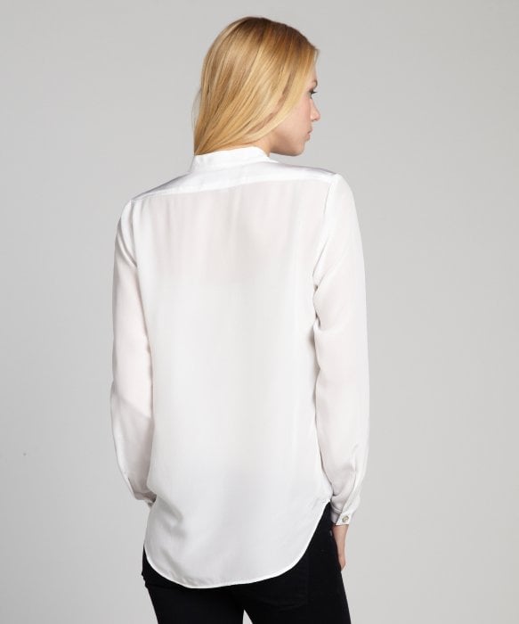 silk v neck blouse