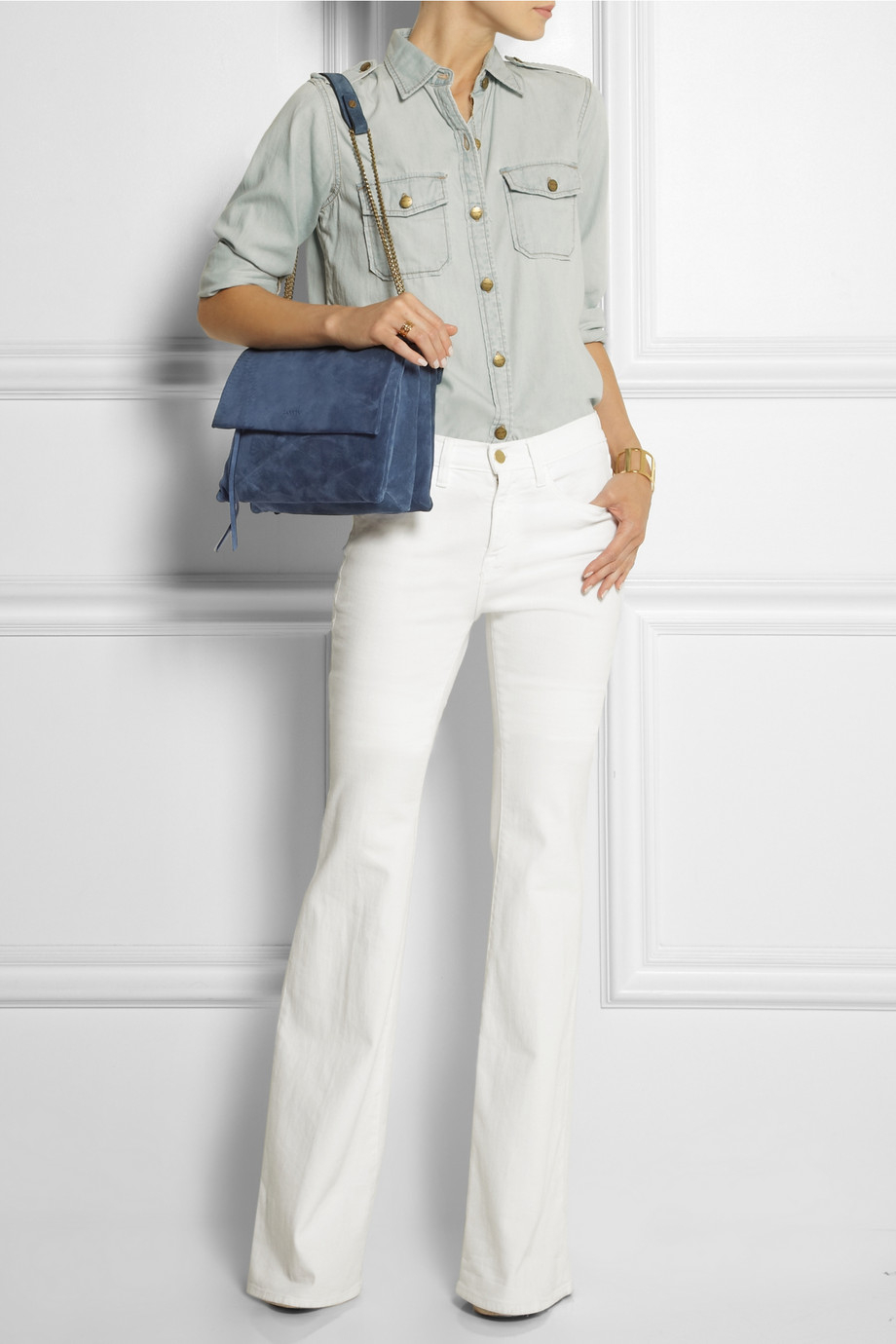Lyst Lanvin Sugar Suede Shoulder Bag In Blue