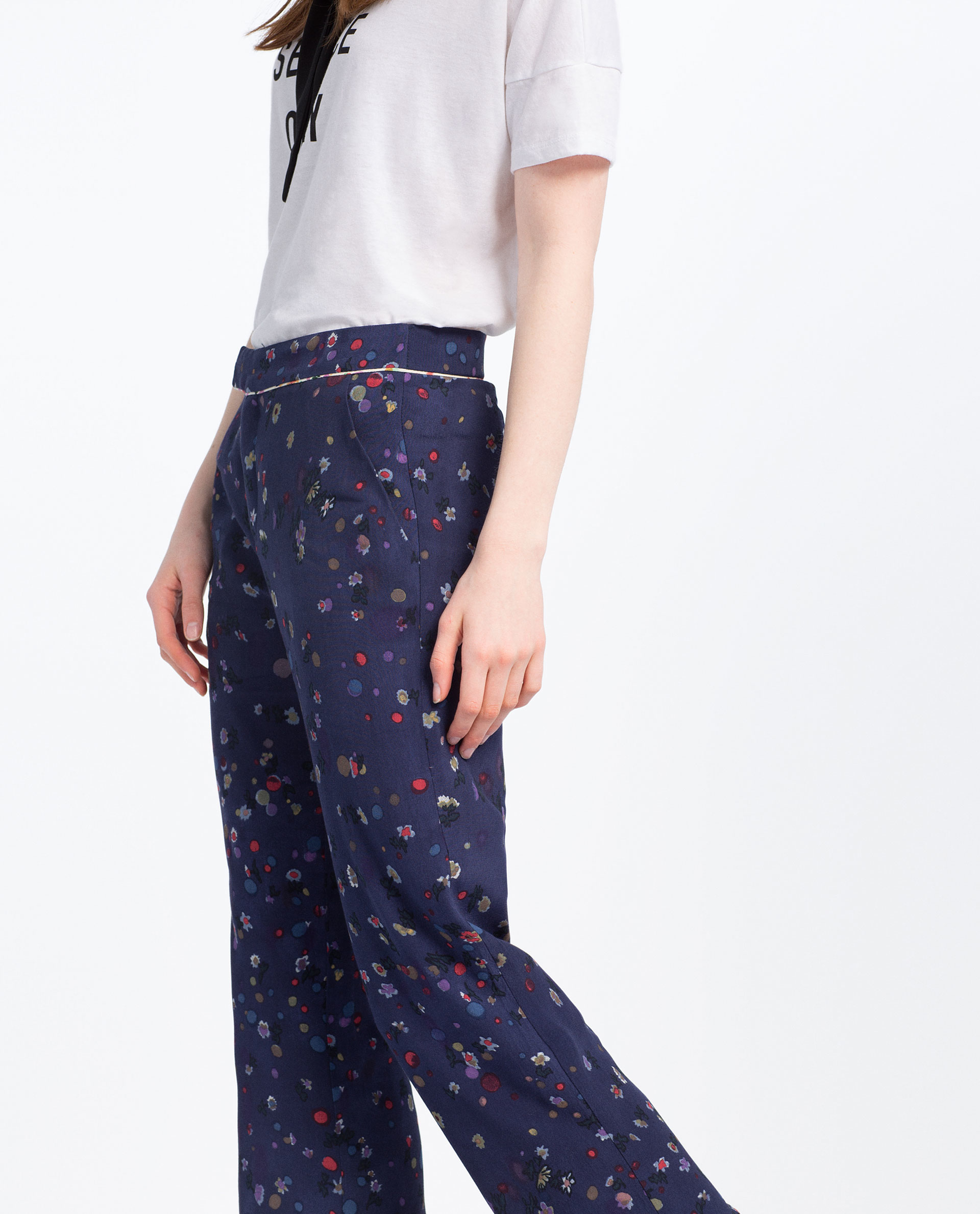 Zara Pajama Trousers in Blue (Navy blue) | Lyst