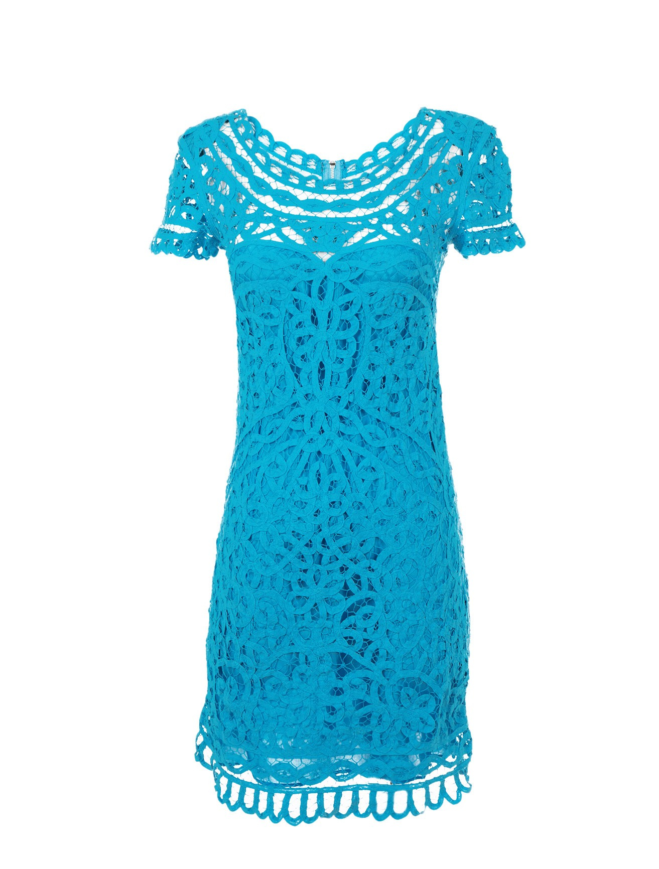 Sea Short Sleeve Lace Dress in Blue (AQUA) | Lyst