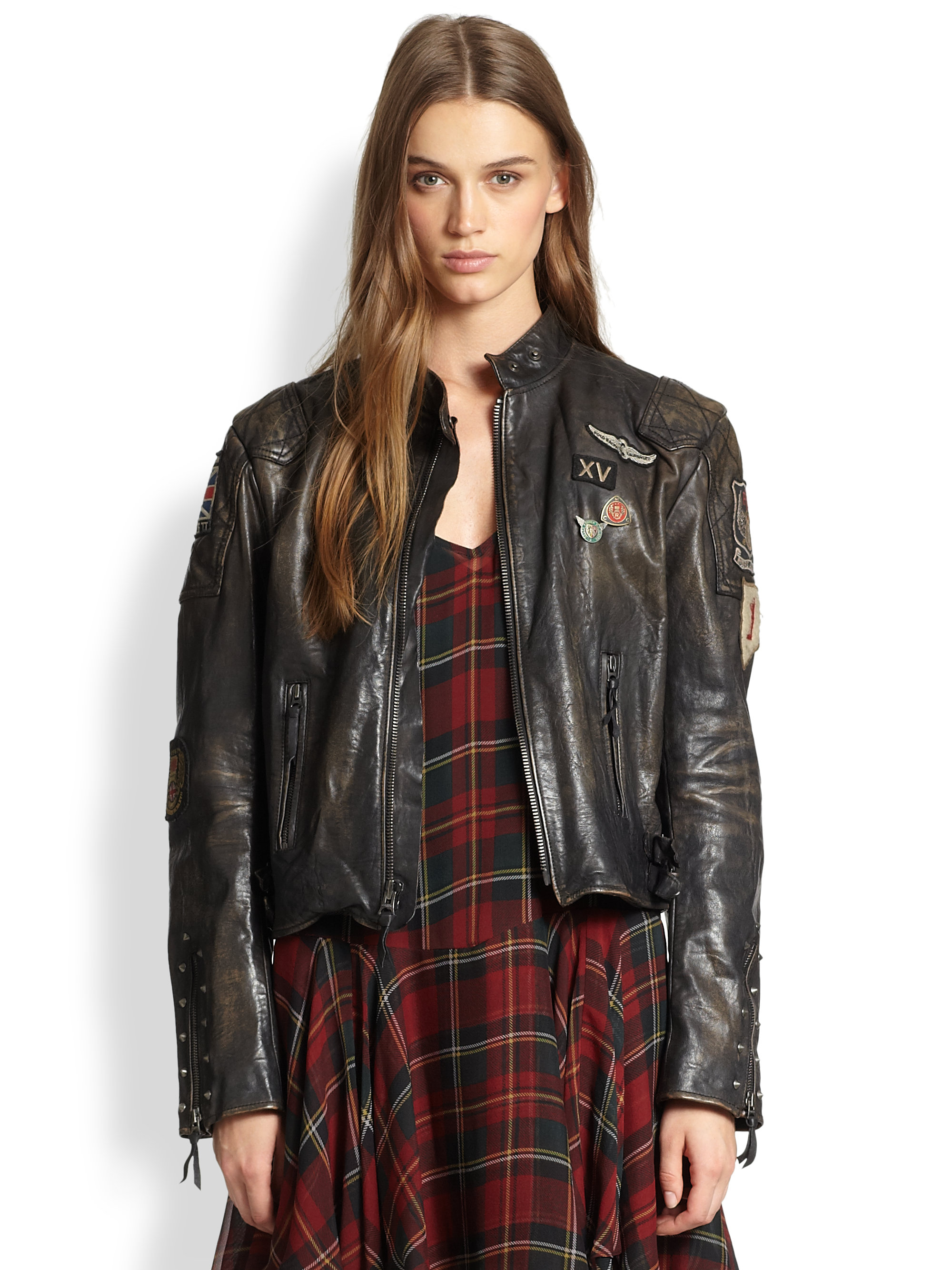Lyst Polo Ralph Lauren Leather Moto Jacket In Black Gallery