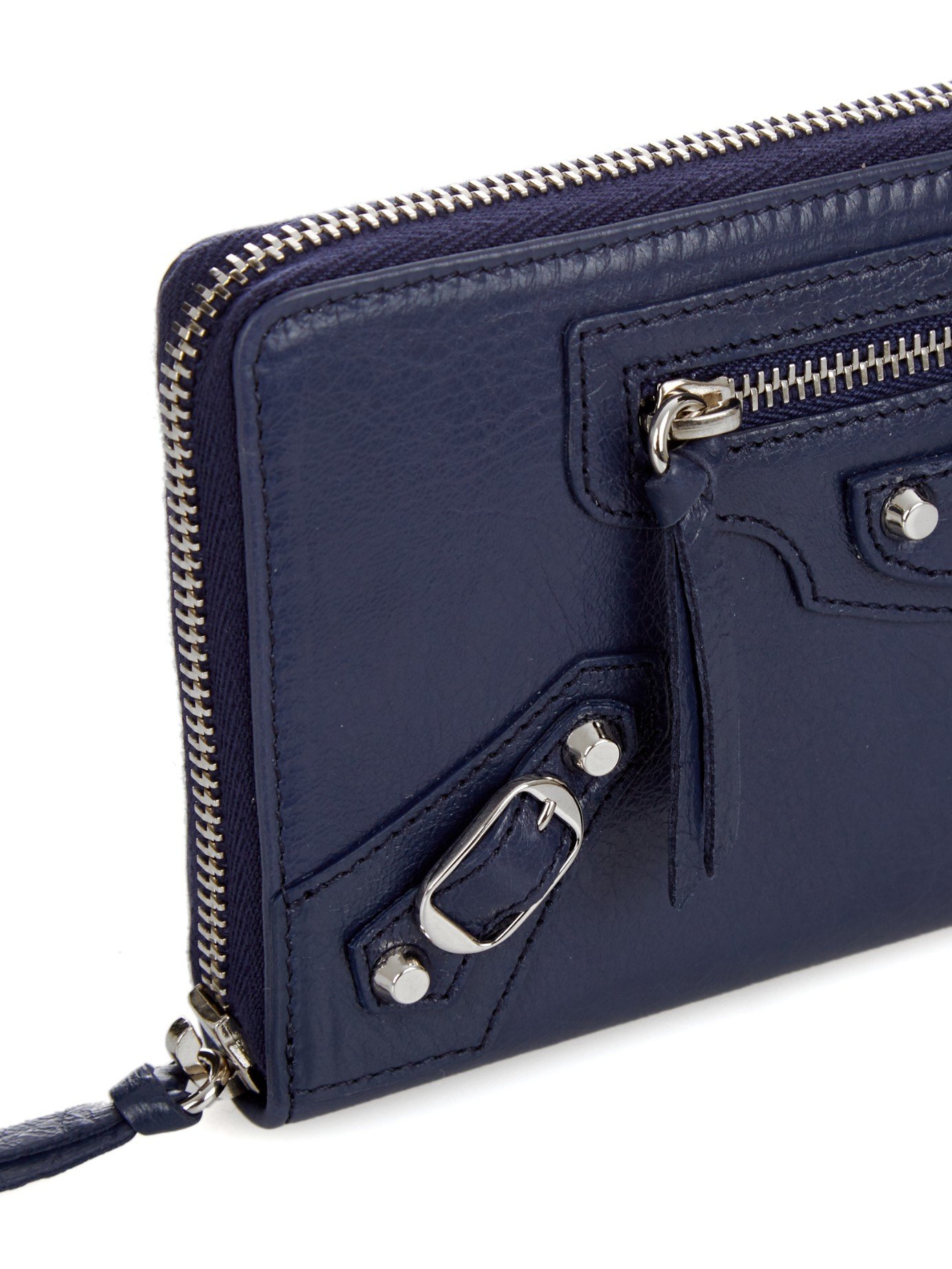 Lyst - Balenciaga Classic Zip-around Leather Wallet in Blue