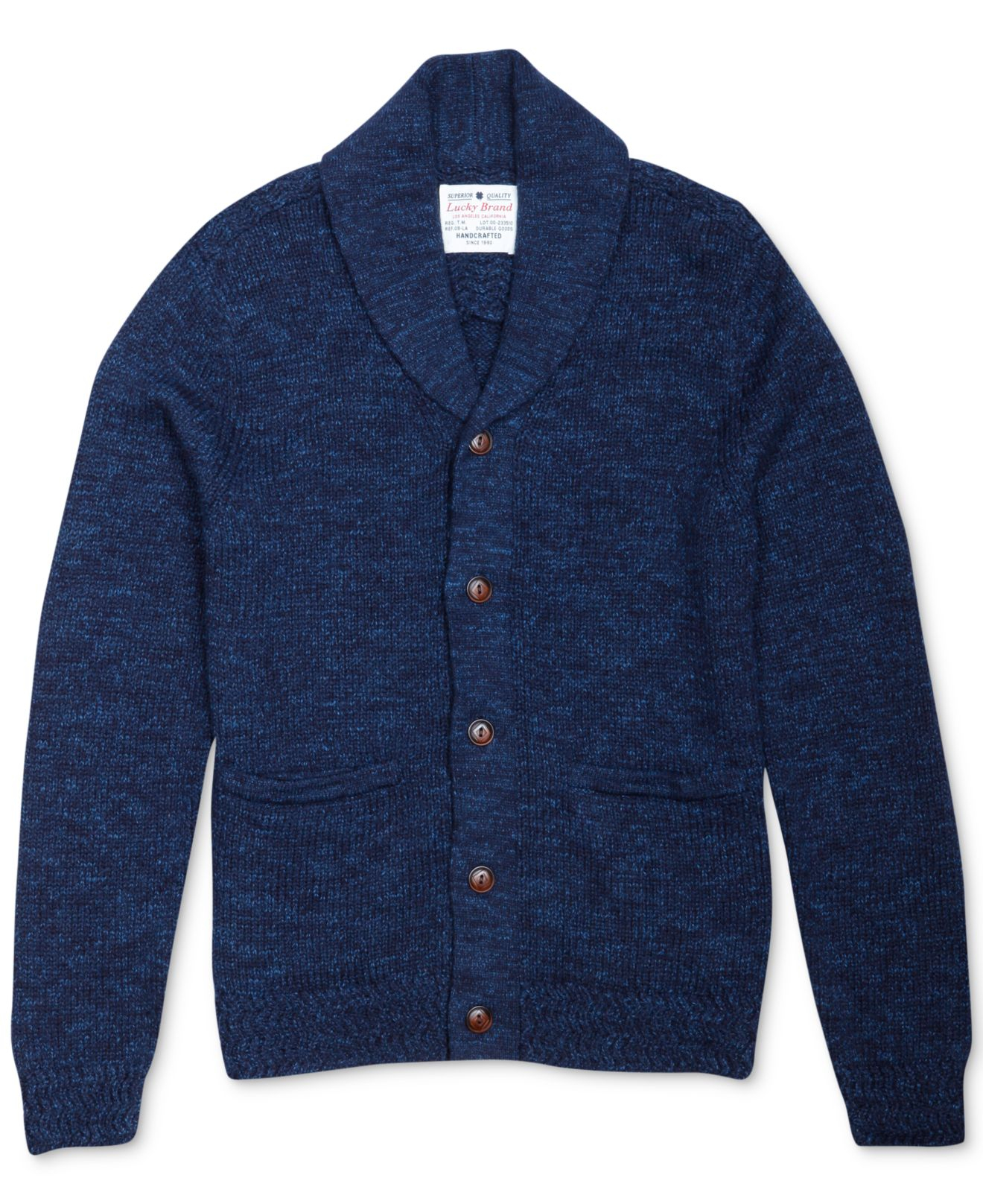 Lucky brand Marled Shawl-Collar Cardigan in Blue for Men | Lyst
