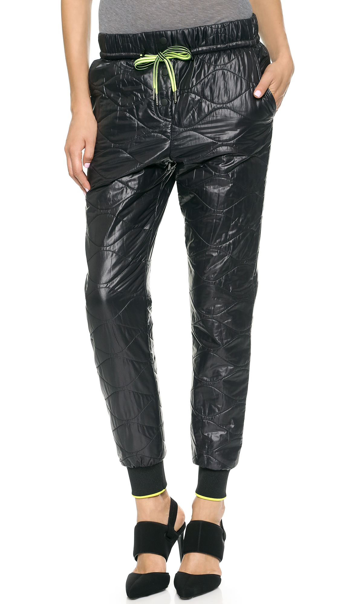 straight leg nylon track pants